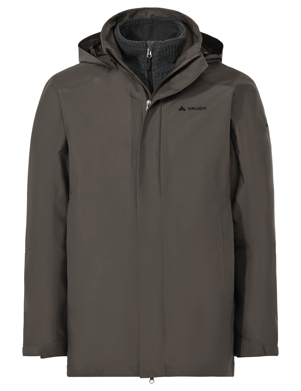 VAUDE Parka fonctionnelle 3 en 1 »MEN'S IDRIS 3IN1 PARKA IV« 2 cuis tlg. avec capuche réglable, avec trois poches, veste intérieure en polaire