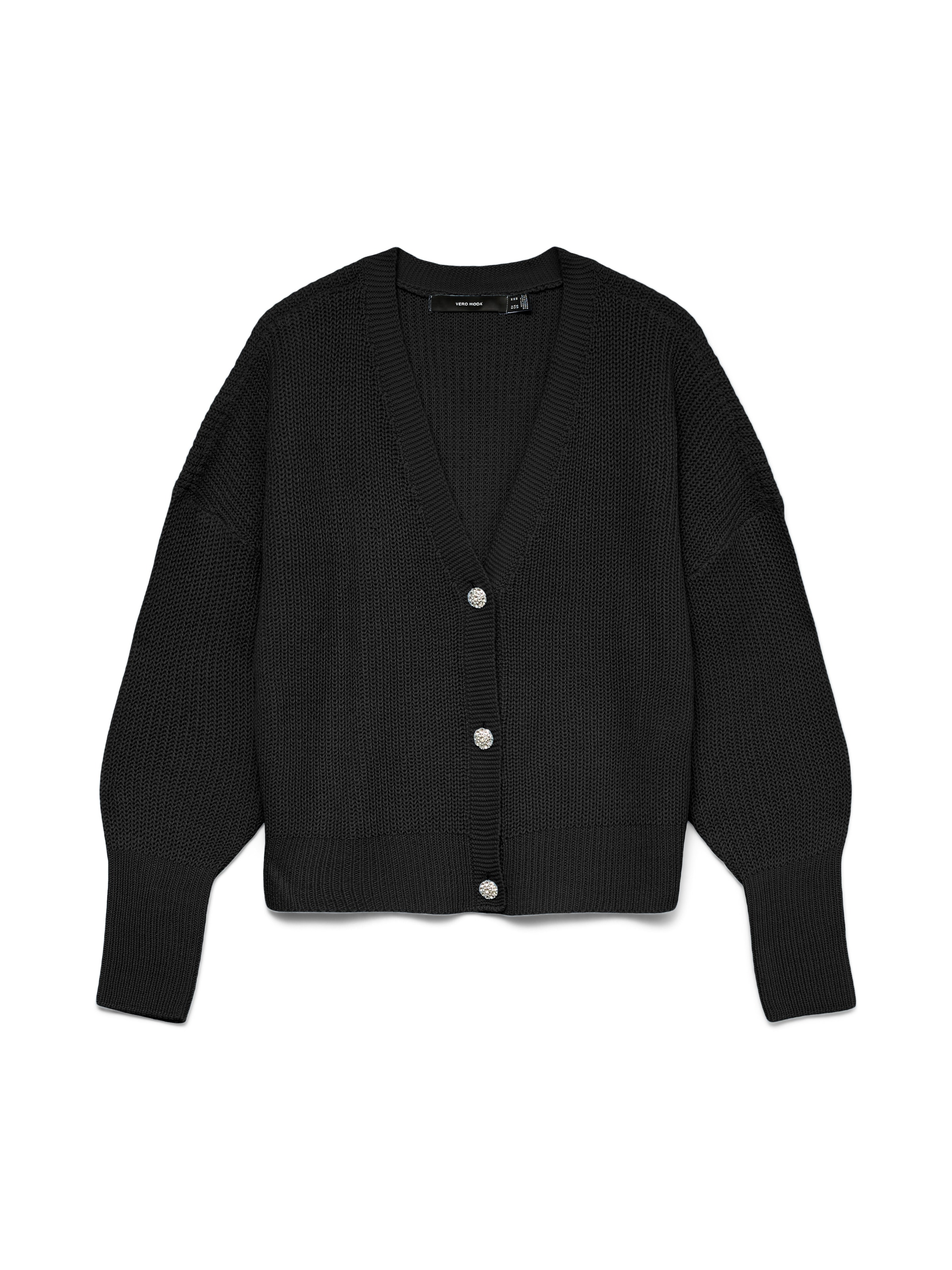 Vero Moda Veste en tricot »VMLEALIGHT LS V-NECK JEWEL CARDIGAN NOOS« fibre synthétique, coupe régulière