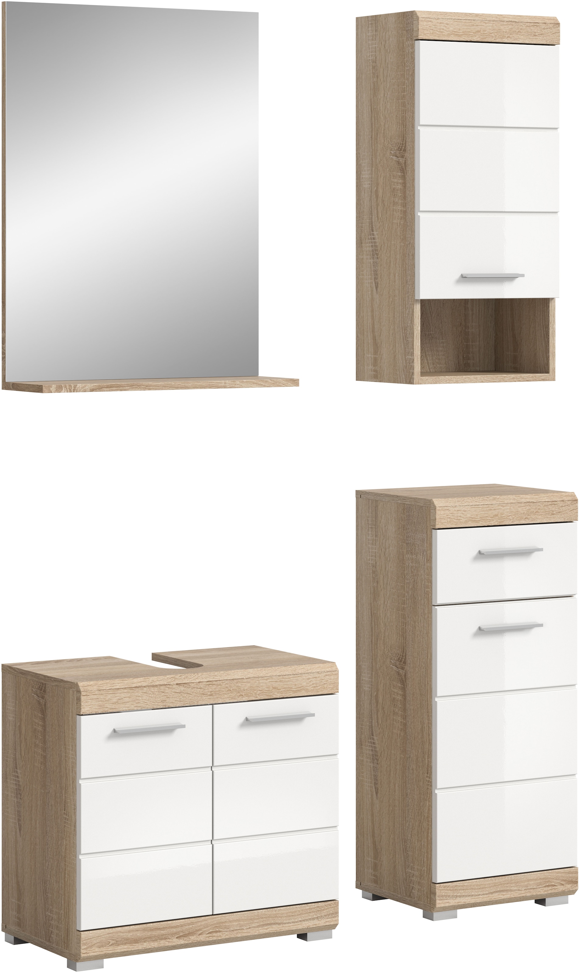 welltime Badmöbel-Set »Siena, 4 teilig, bestehend aus:« Set, TOPSELLER!, 4 Stk. tlg.