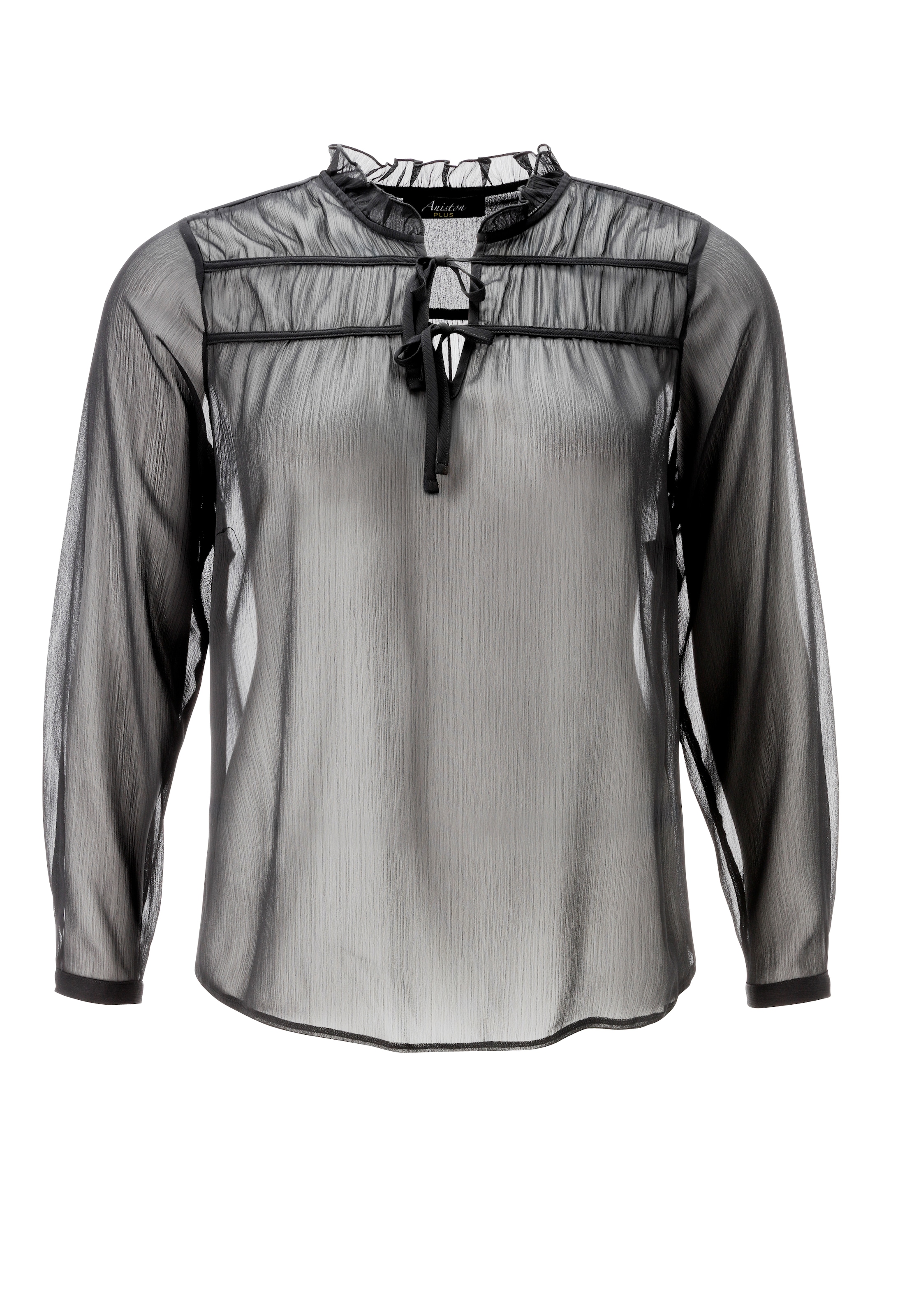 Aniston PLUS Blouse à enfiler avec lien à nouer et volants - NOUVELLE COLLECTION