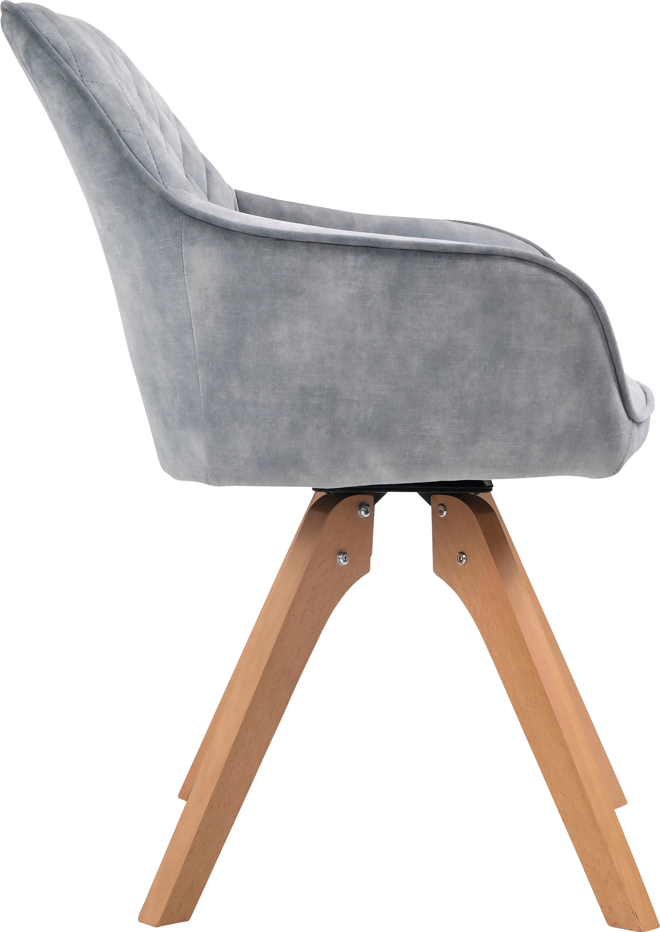 SalesFever Essgruppe »Stilvolle Sitzgruppe« 5-teiliges Set: Samtverlours-Stühle, 180° drehbar, Tischbreite 180 cm