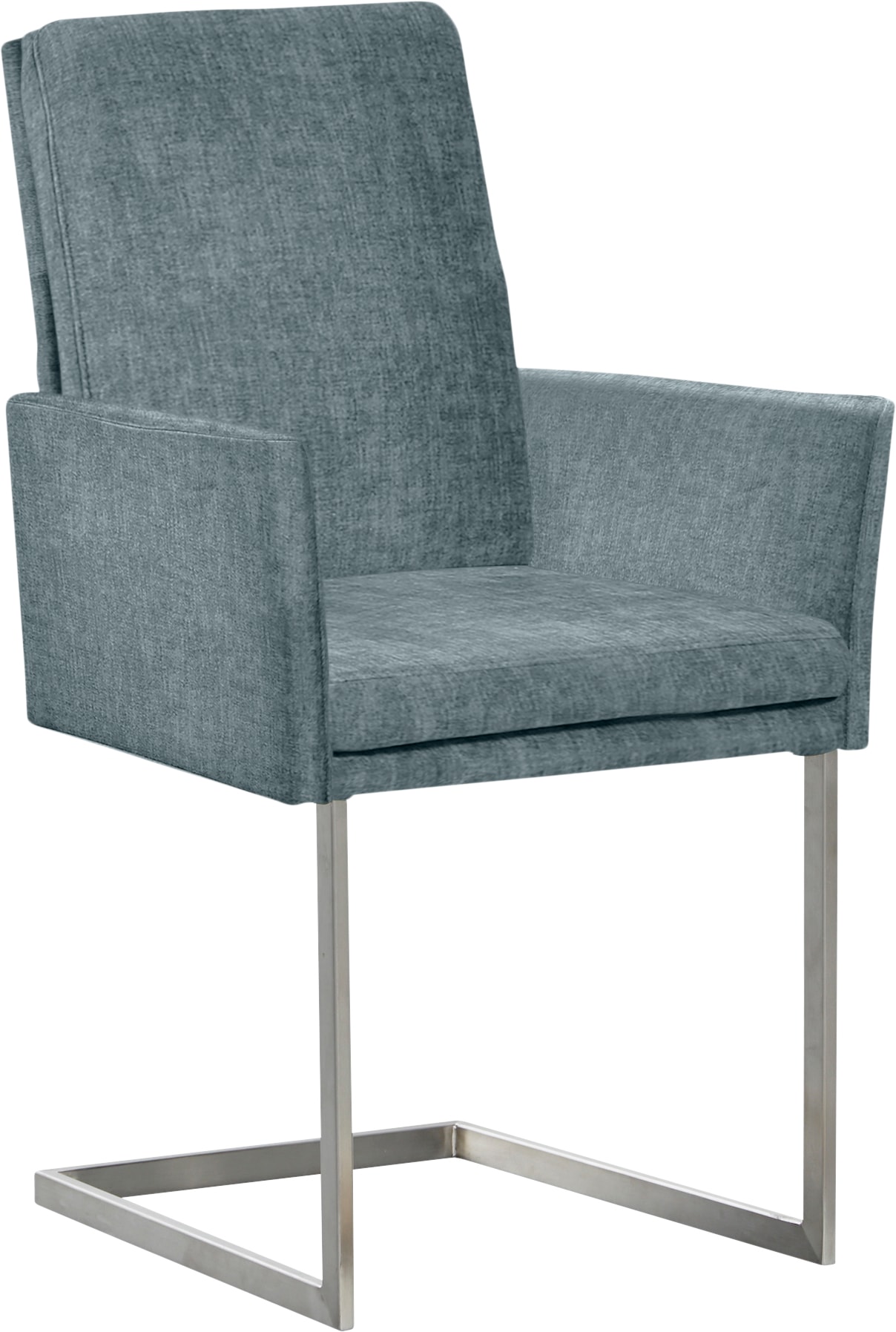 K+W Komfort & Wohnen Chaise avec accoudoirs () tube vertical stable, piètement aspect inox ou noir