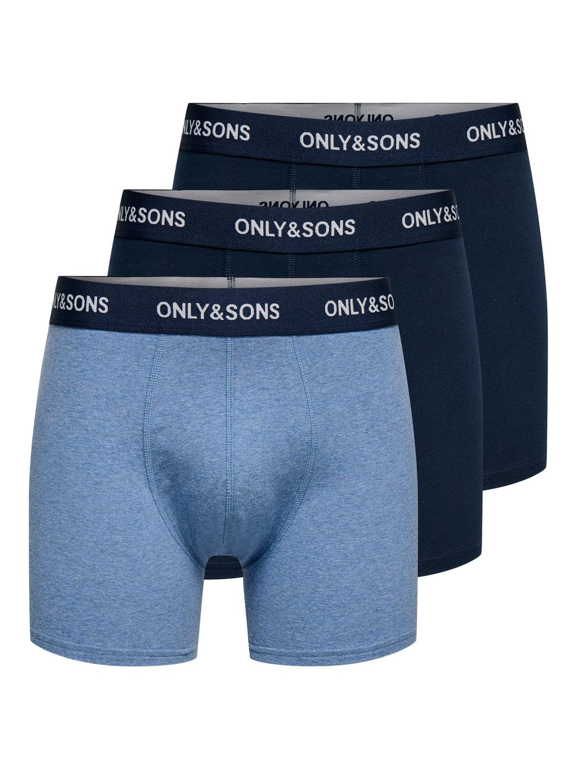 ONLY & SONS Tronc »ONSFITZ SOLID BLACK TRUNK 3PACK NOOS« Paquet, 3 cuis