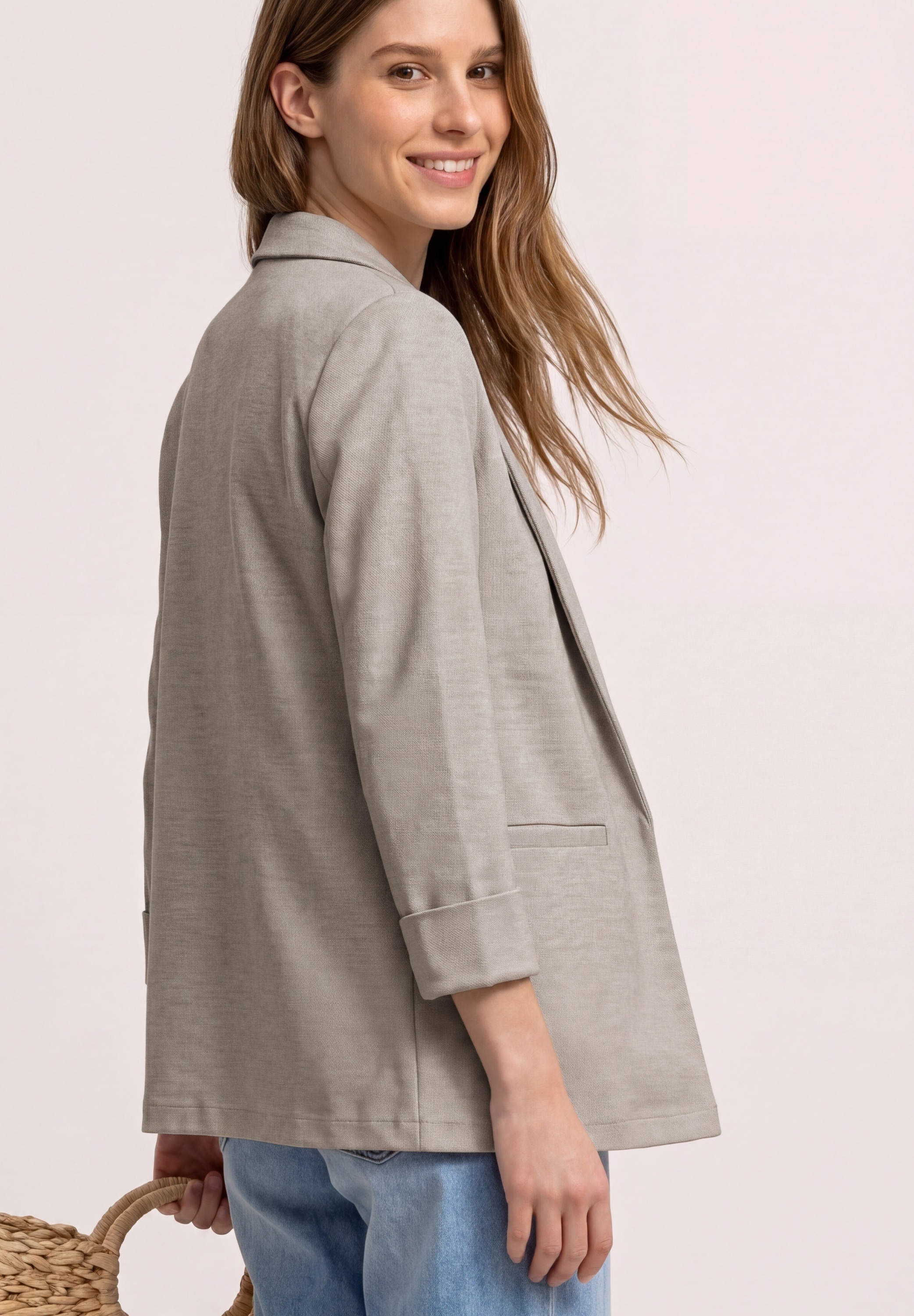 STREET ONE Veste blazer coupe longue et ouverte