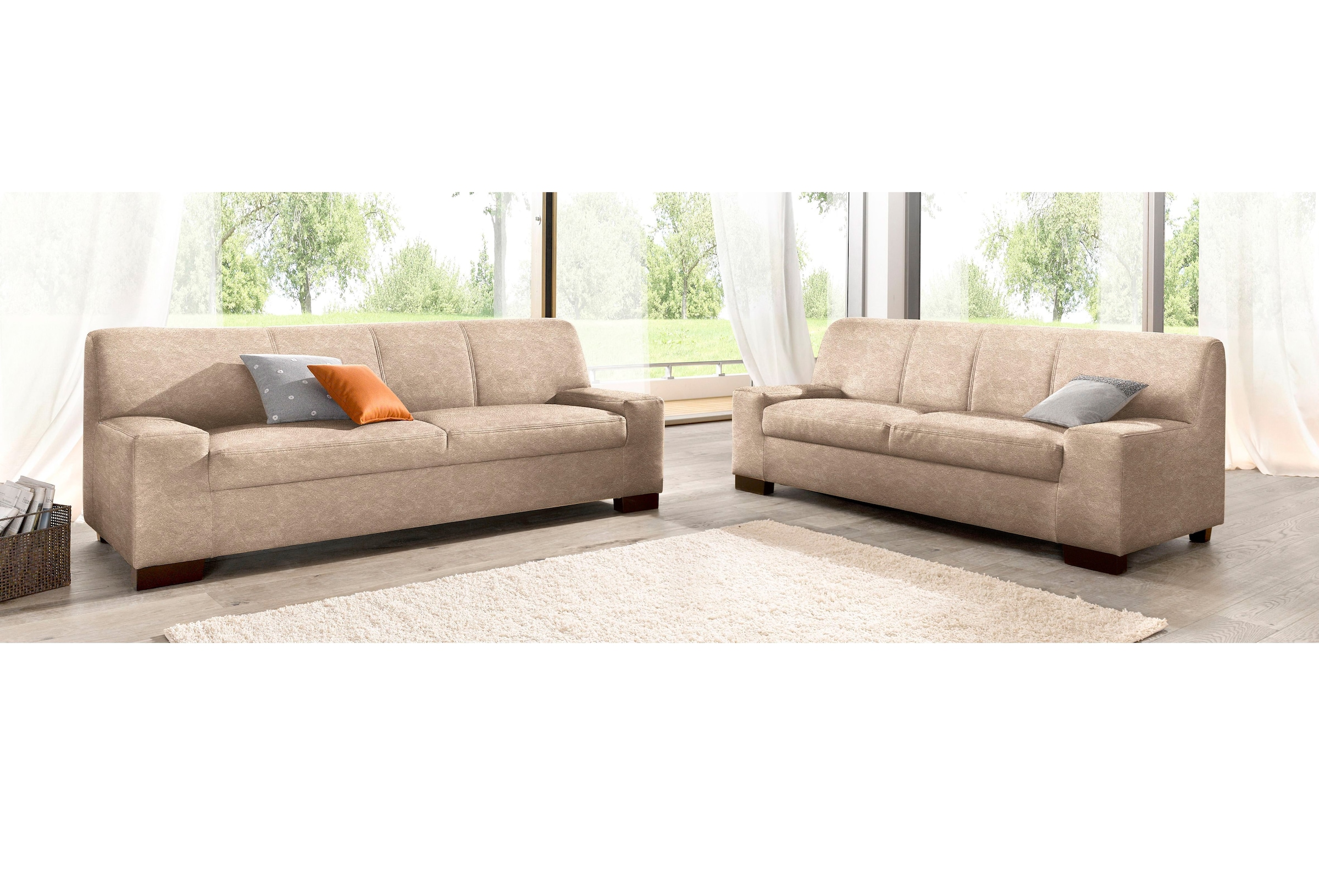 DOMO collection Ensemble rembourré »Norma kubisch und zeitlos« Set, 2 cuis tlg. bestehend aus je einem 2- und 3-Sitzer