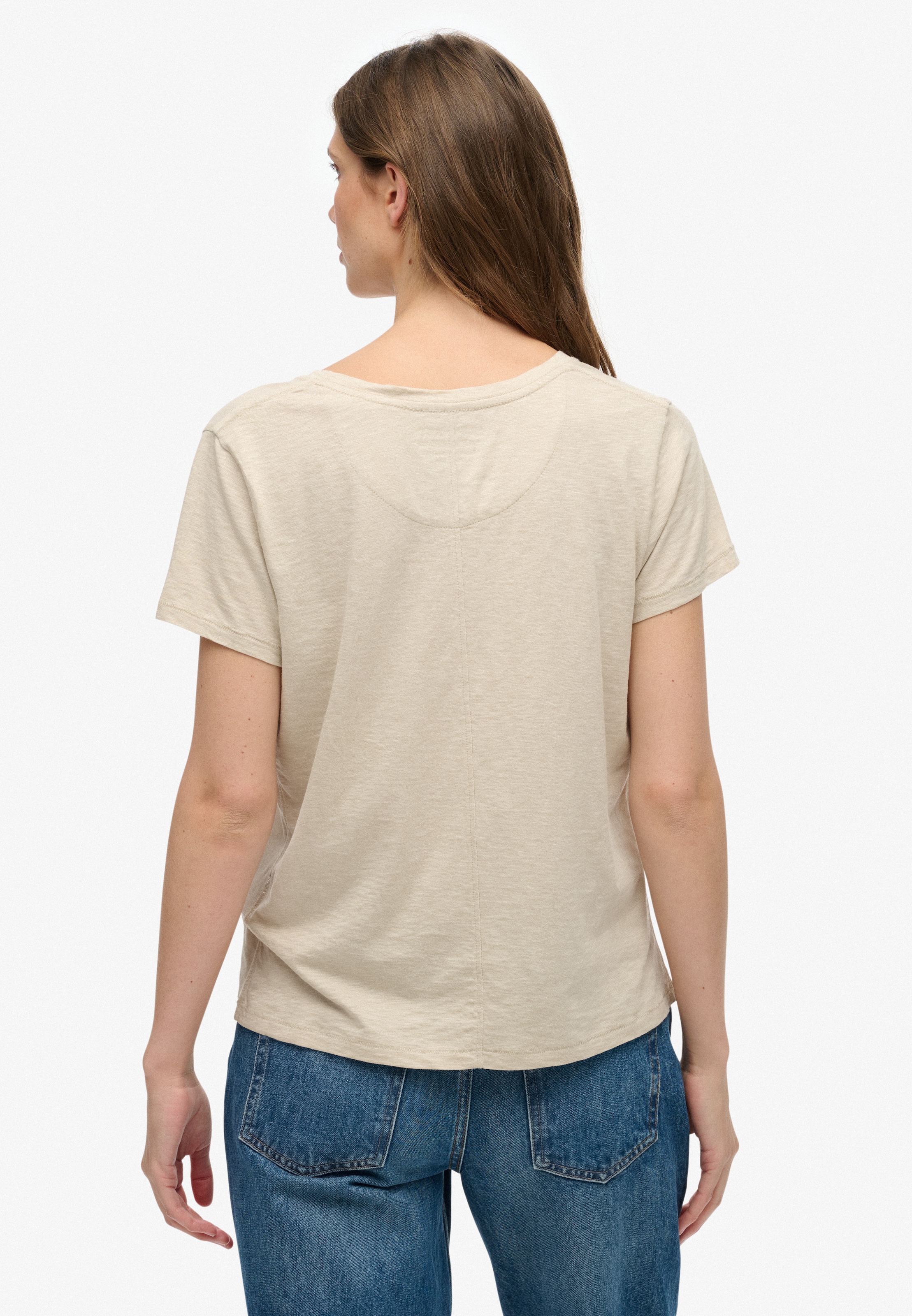 Superdry T-Shirt »STUDIOS SLUB EMB VEE TEE« Baumwollmischung, relaxed fit