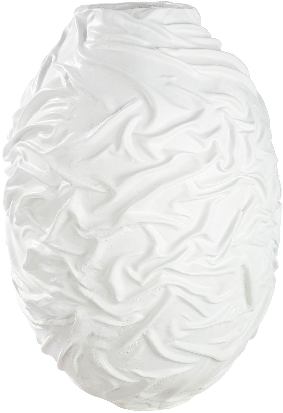 GILDE Bodenvase »Bodenvase organisch Drapes weiss«