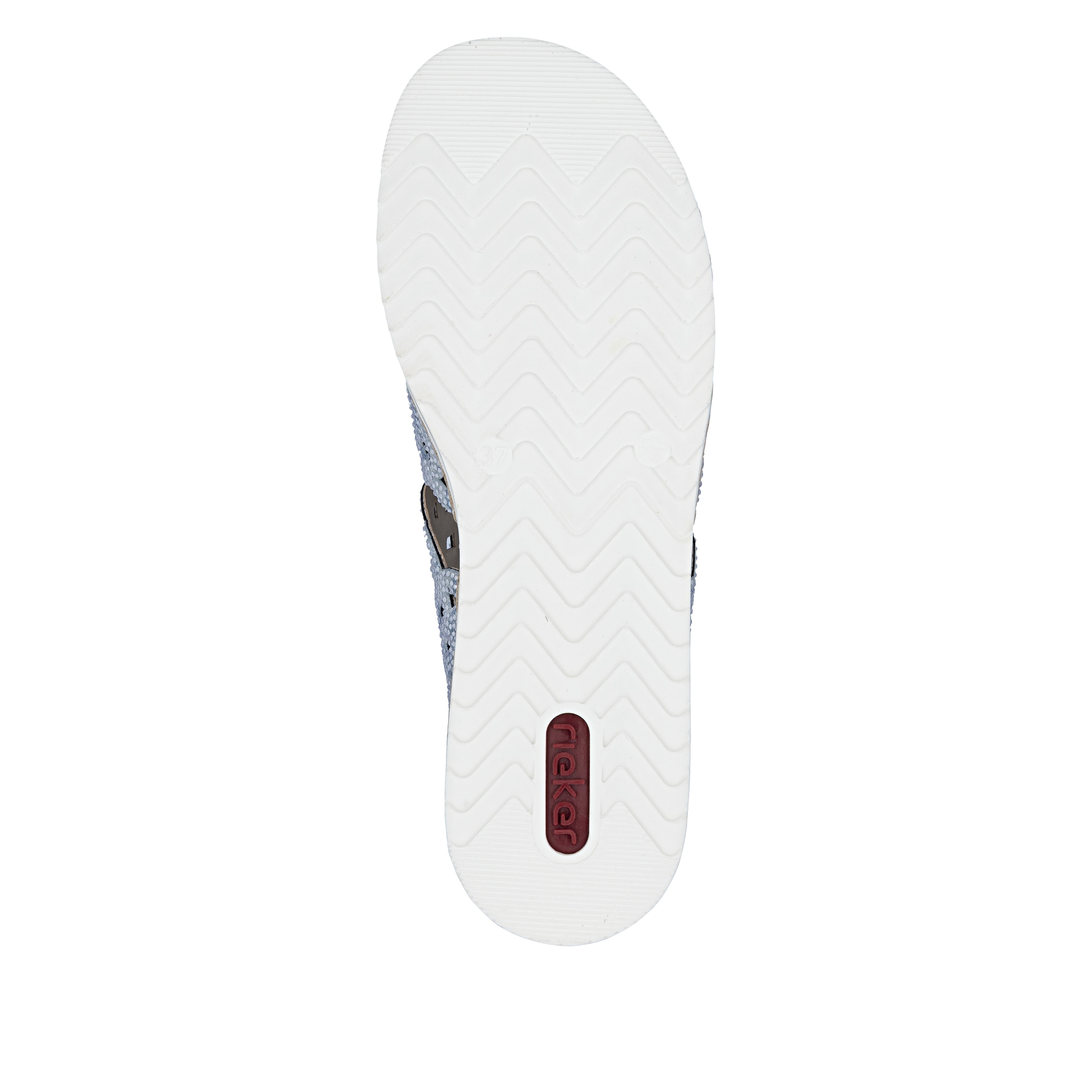Rieker Pantolette  Sommerschuh, Strandschuh, Hausschuh, Keilabsatz, mit Strass-Steinchen