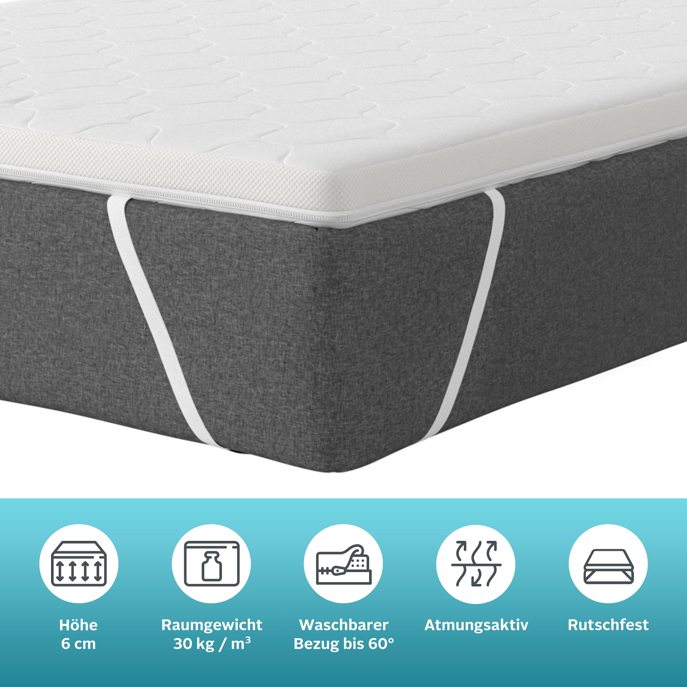 GOODproduct Topper »Polly Plus Komfort ECO, ideal für Boxspringmatratzen« Topper für Matratze 90x200 cm, 140x200 cm und weitere Grösse geeignet