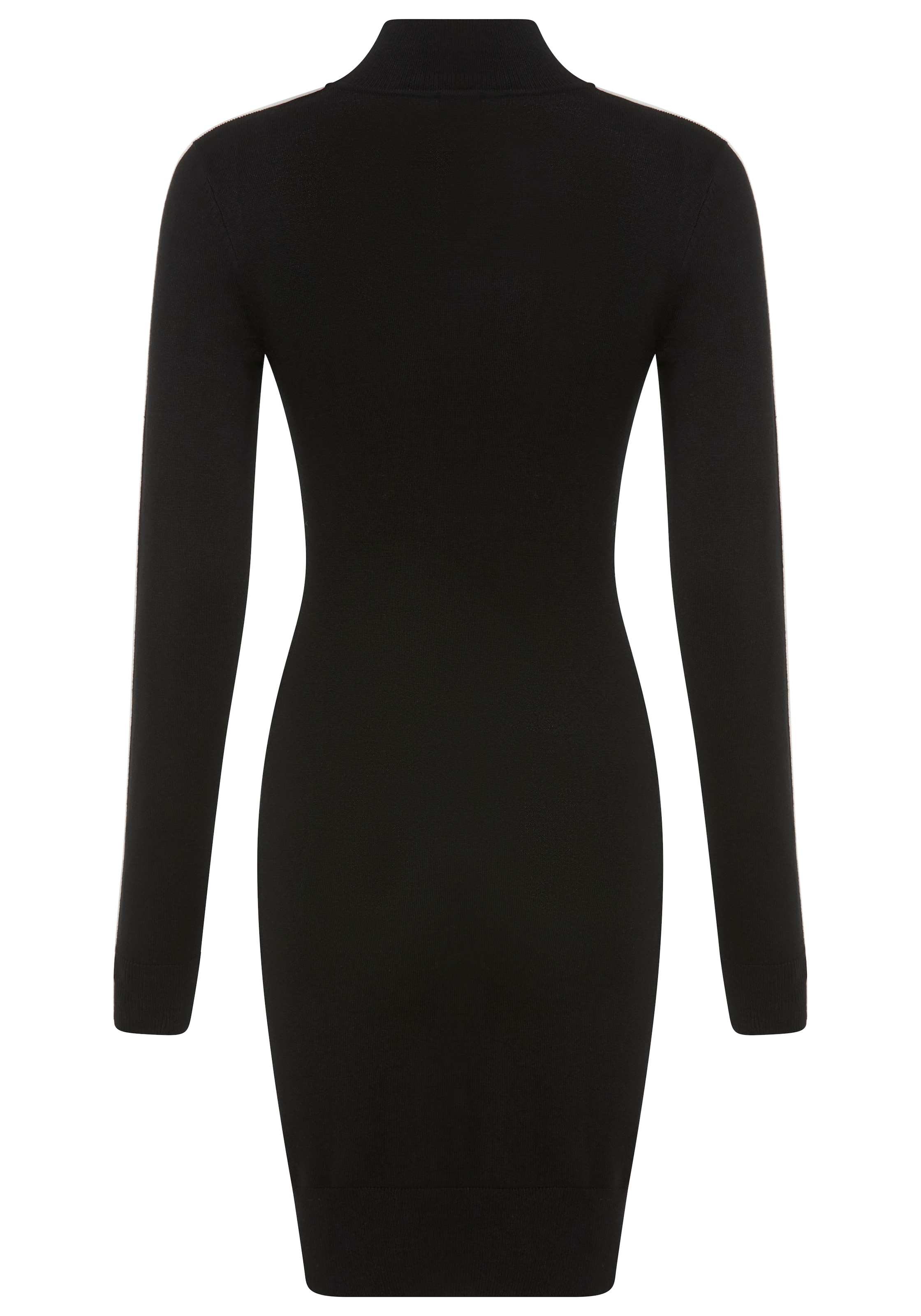 Bruno Banani Strickkleid Ohne Taschen mit edlem Kontraststreifen