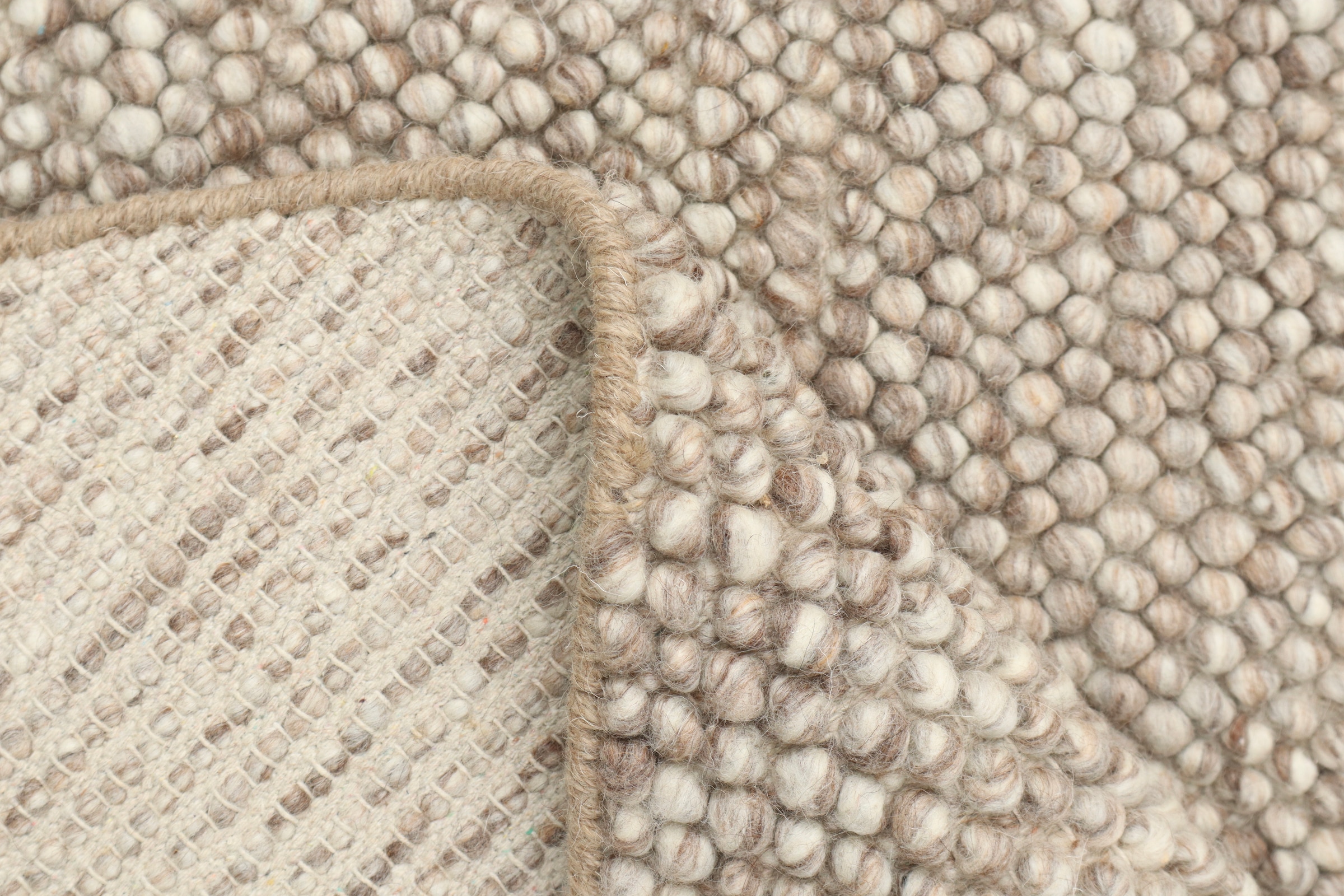 GOODproduct Tapis en laine »Wolly« Rond 14 mm Höhe Wolle, handgewebt, Handweb Teppiche, Wohnzimmer, Schlafzimmer