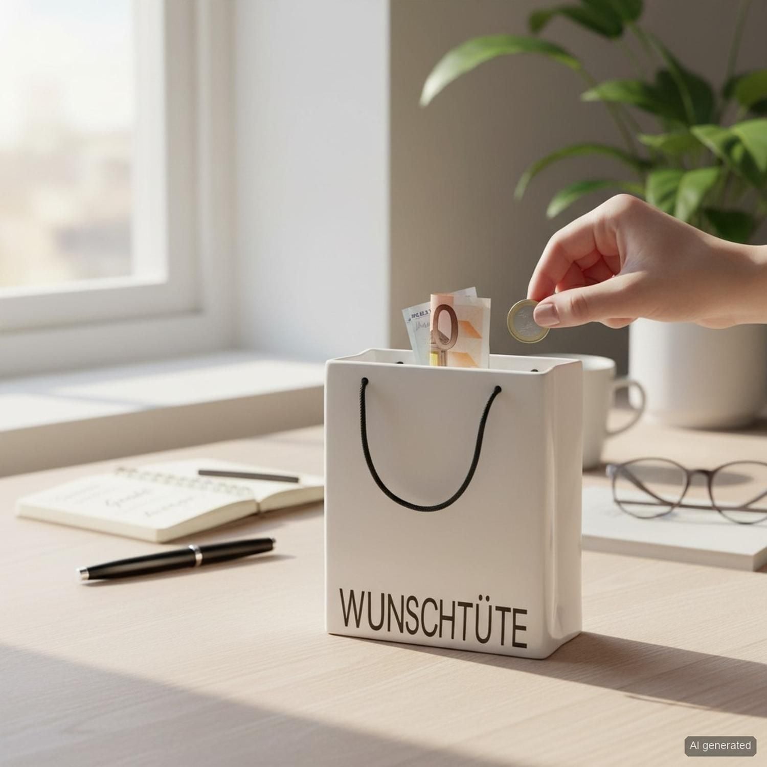 GILDE Aufbewahrungsbox »Spardose  Wunschtüte« Mit Schriftzug, abschliessbar, Moneybox