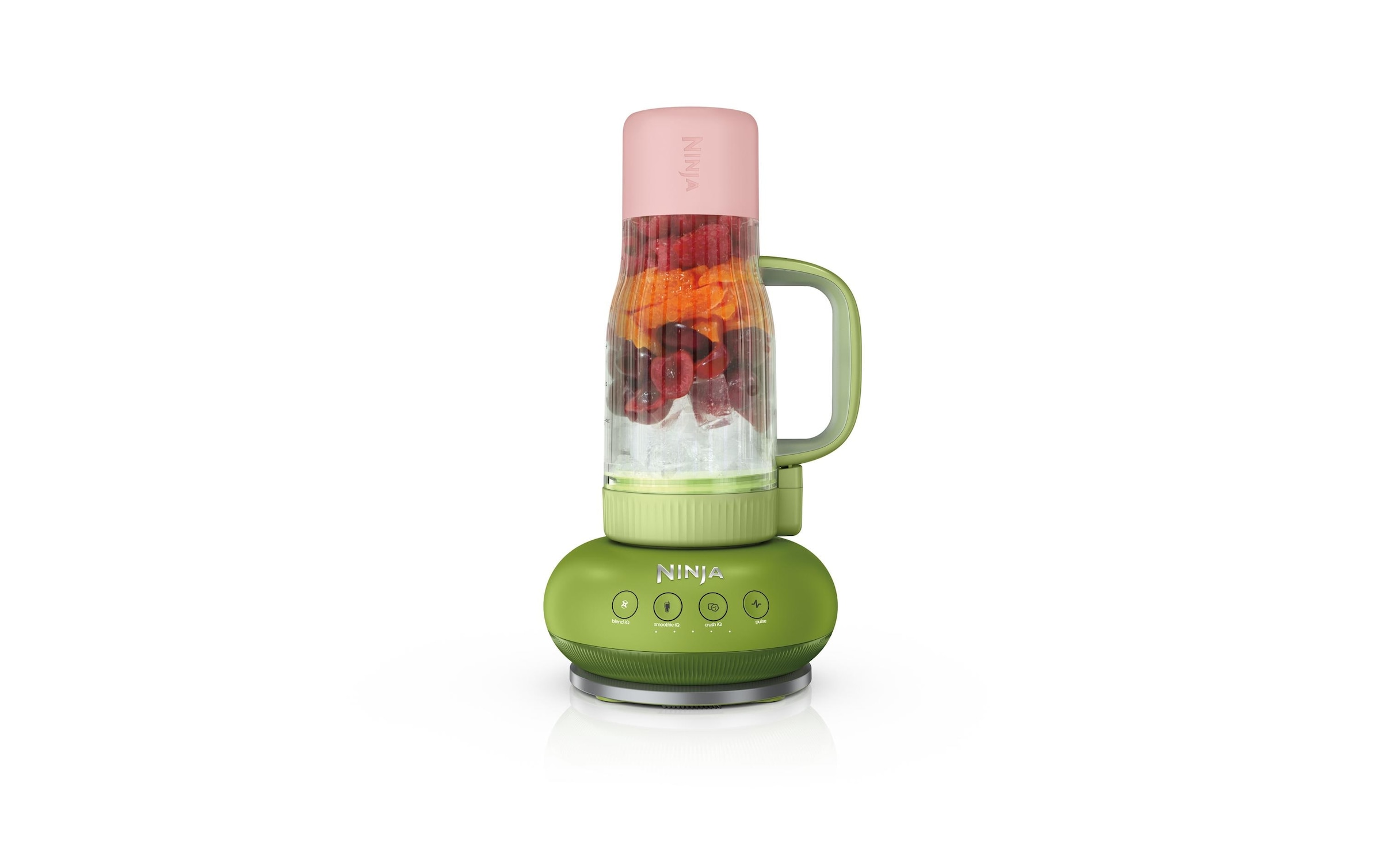 NINJA Zerkleinerer »BlendBoss To-Go-Becher-Mixer - stone/mint DB351EUST« 1100 W Auto-iQ-Technologie, Zerkleinert alles eiskalt-  sogar  tiefgefrorenes