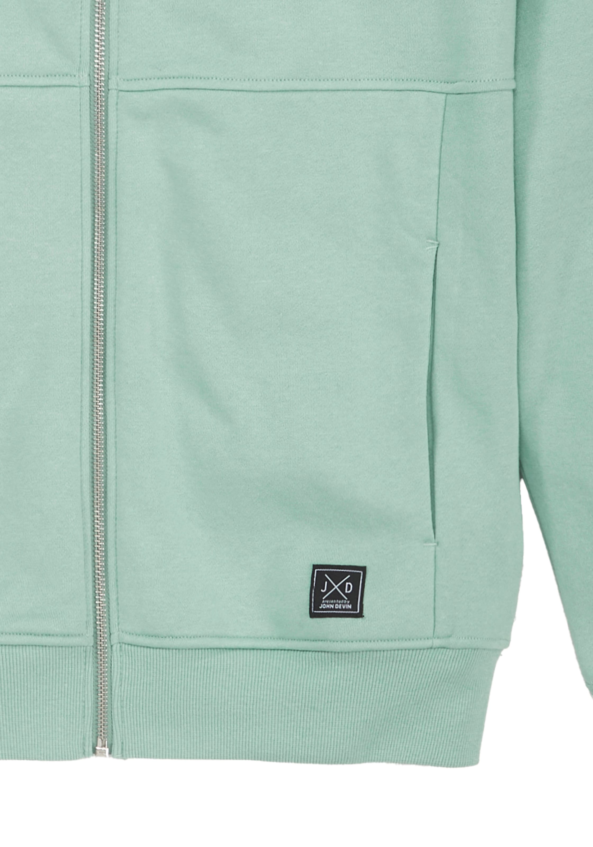 John Devin Veste sweat »mit modischer Teilungsnaht« Langarm, Sweatjacke mit Reissverschluss und Rundhals, Baumwollmischung