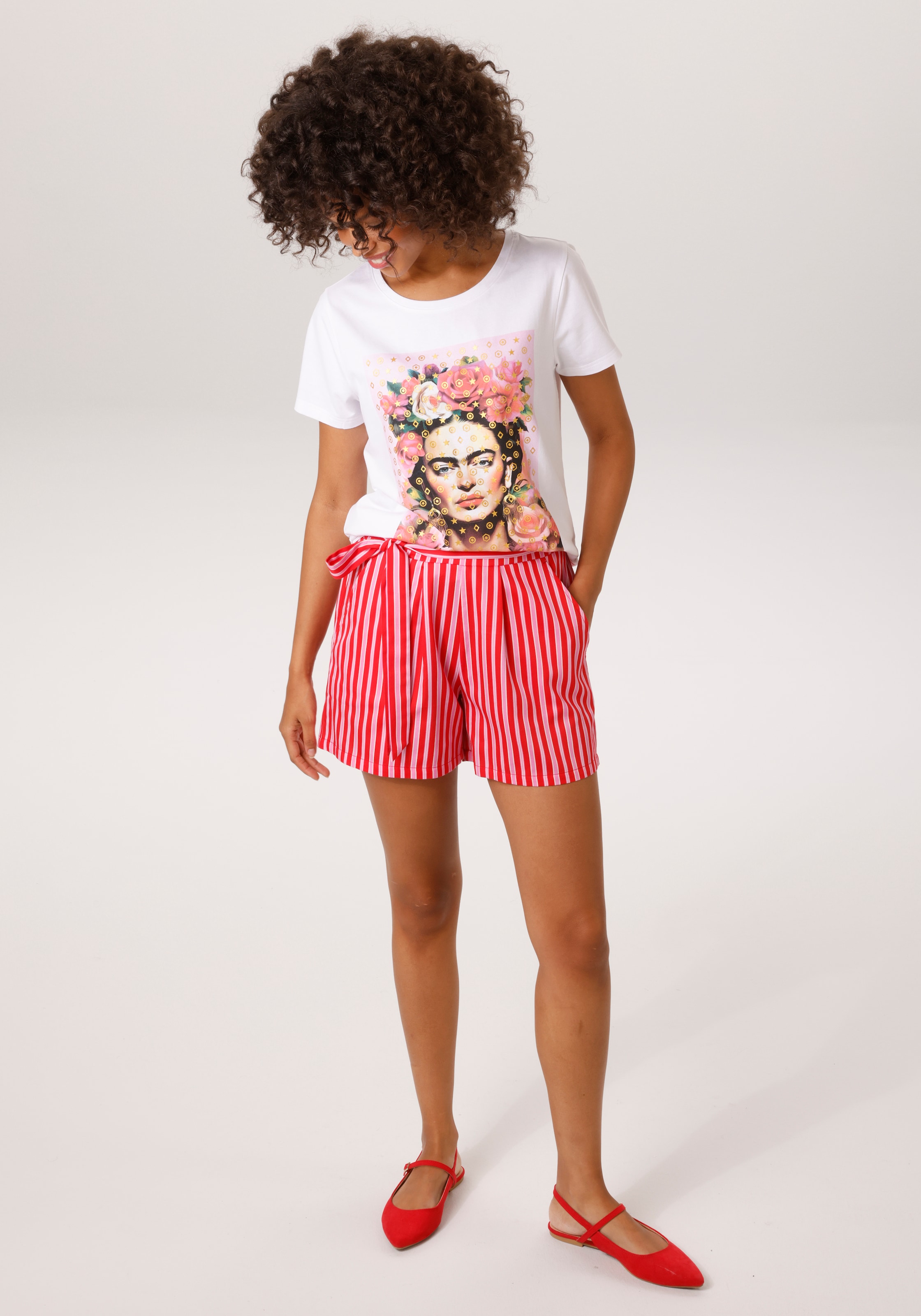 Aniston CASUAL Short  im trendfarbenen Streifen-Dessin - NEUE KOLLEKTION