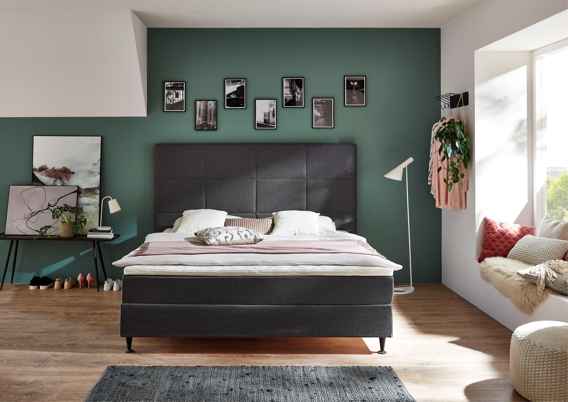 andas Boxspringbett »Linja« mit Hotelbett-Charakter, Komfortliegehöhe und Topper inklusive