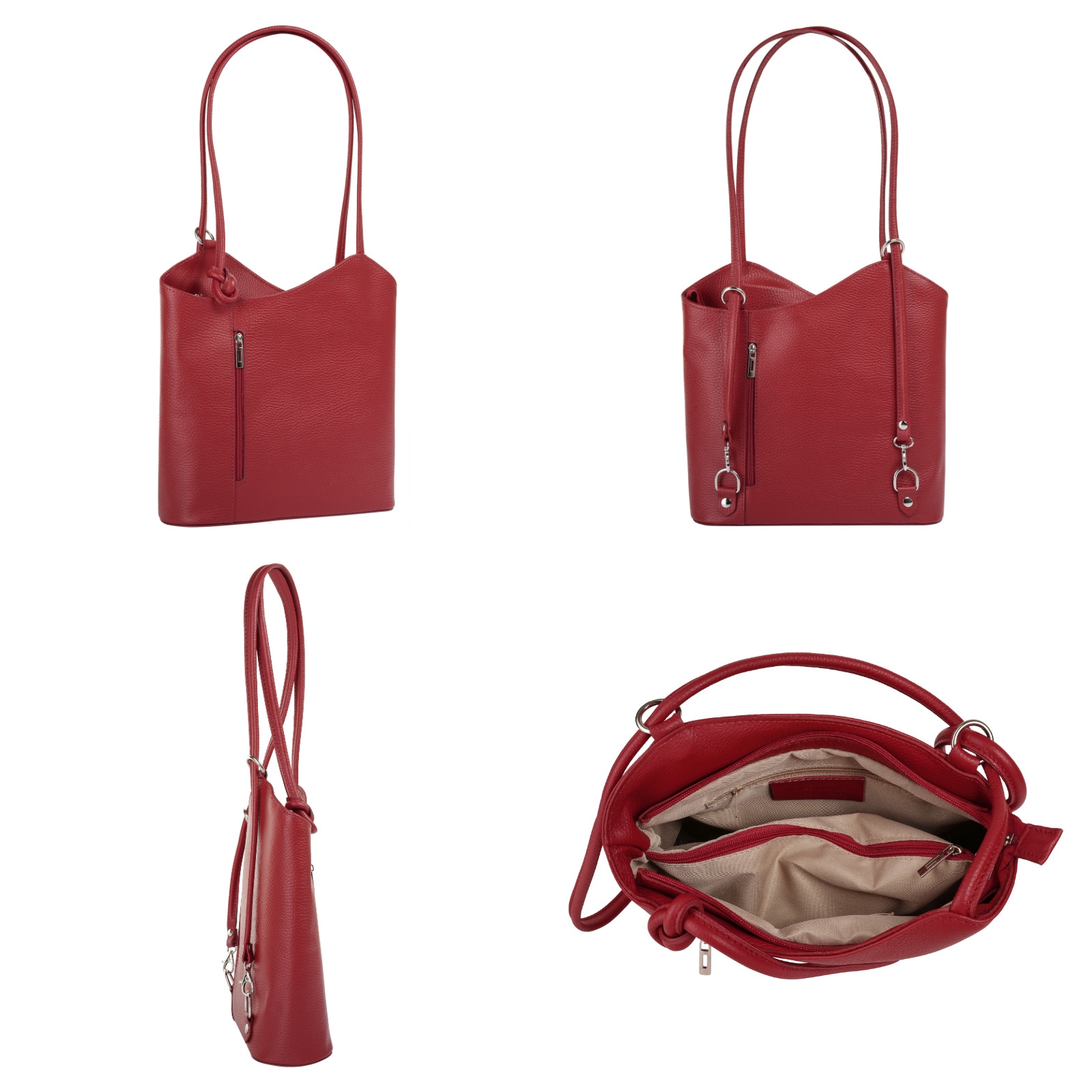 Cluty Sac à dos de ville echt Leder, Made in Italy