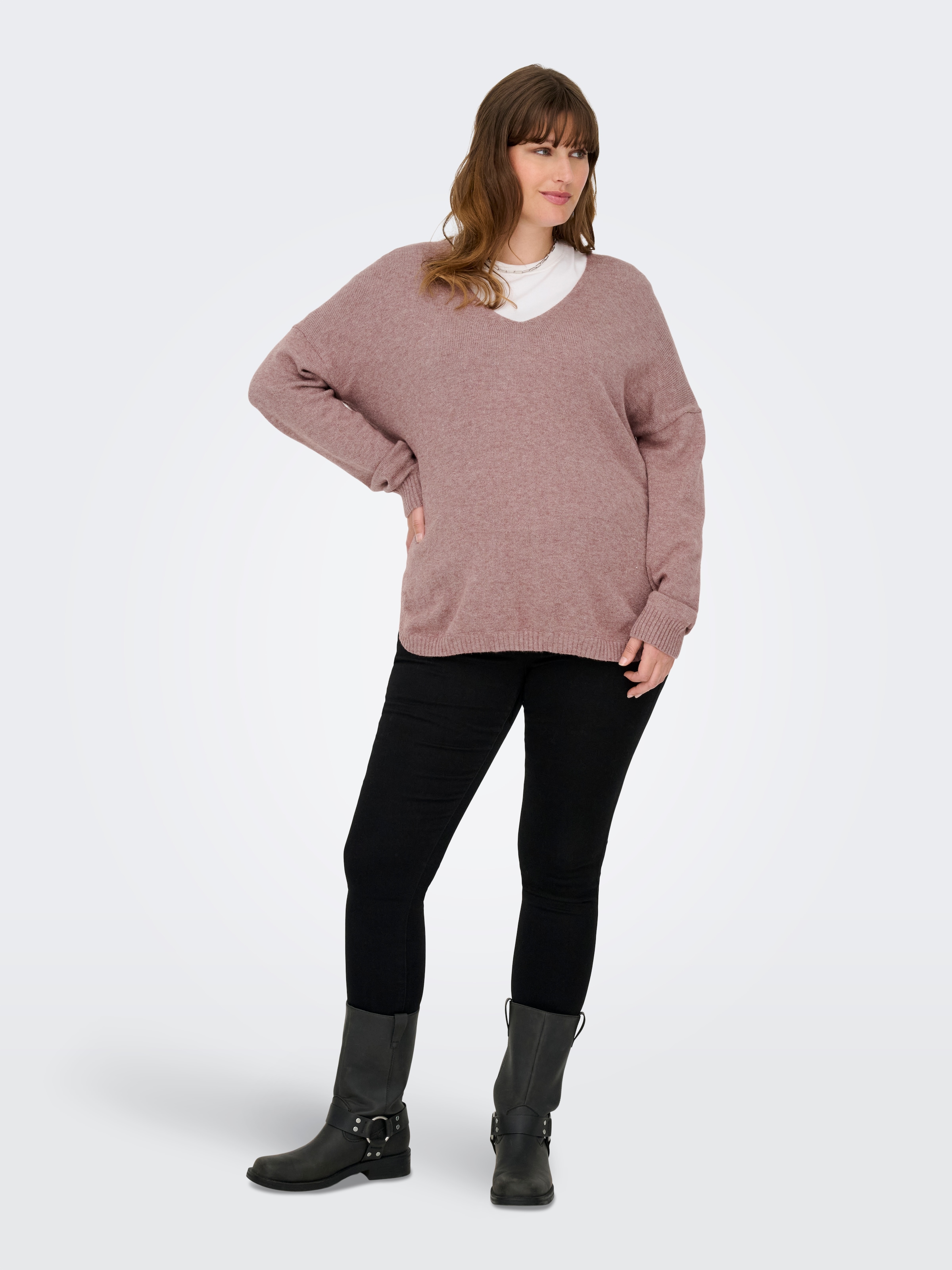ONLY CARMAKOMA Pull col V »CARMARGARETA LS PULLOVER KNT NOOS«