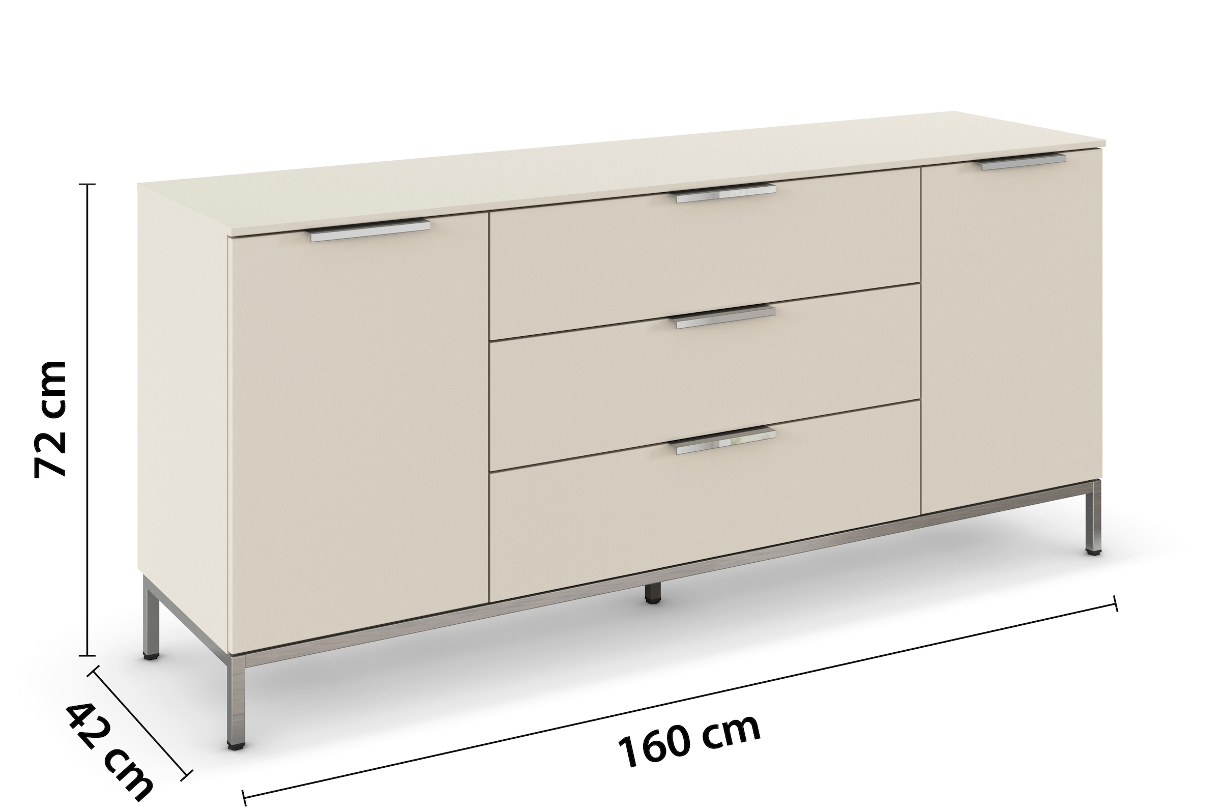 rauch Kombikommode »Kommode Türkommode Sideboard Kombikommode FLIPP« Breite 160 cm mit 2 Einlegeböden,  2-türig mit  3 Schubladen und Soft-Close-Funktion