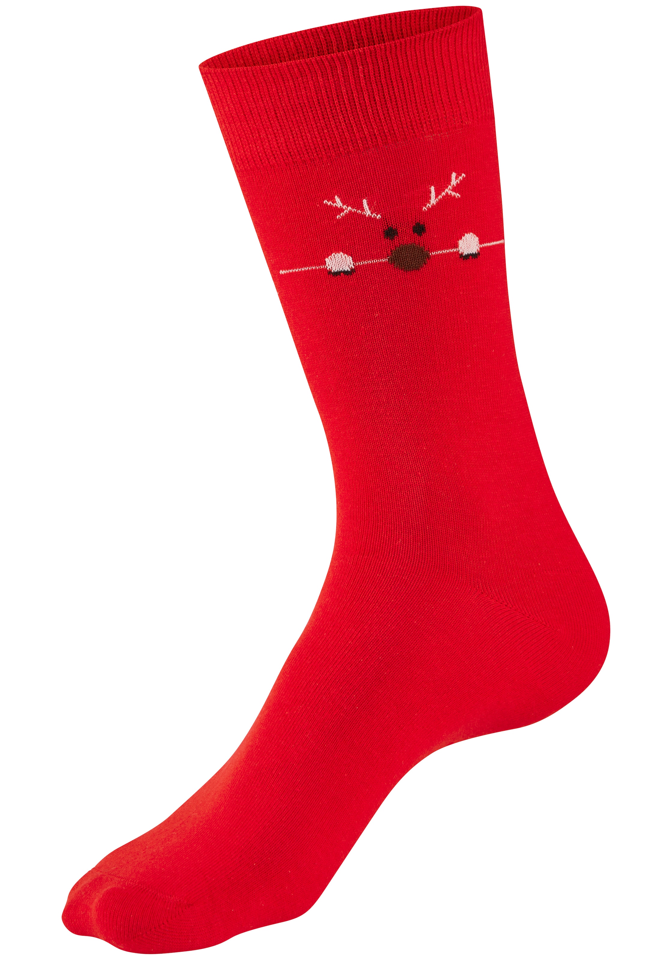 LASCANA Freizeitsocken »Damen Weihnachtssocken« Packung, 3 Paar tlg. mit zwei unterschiedlichen Designs