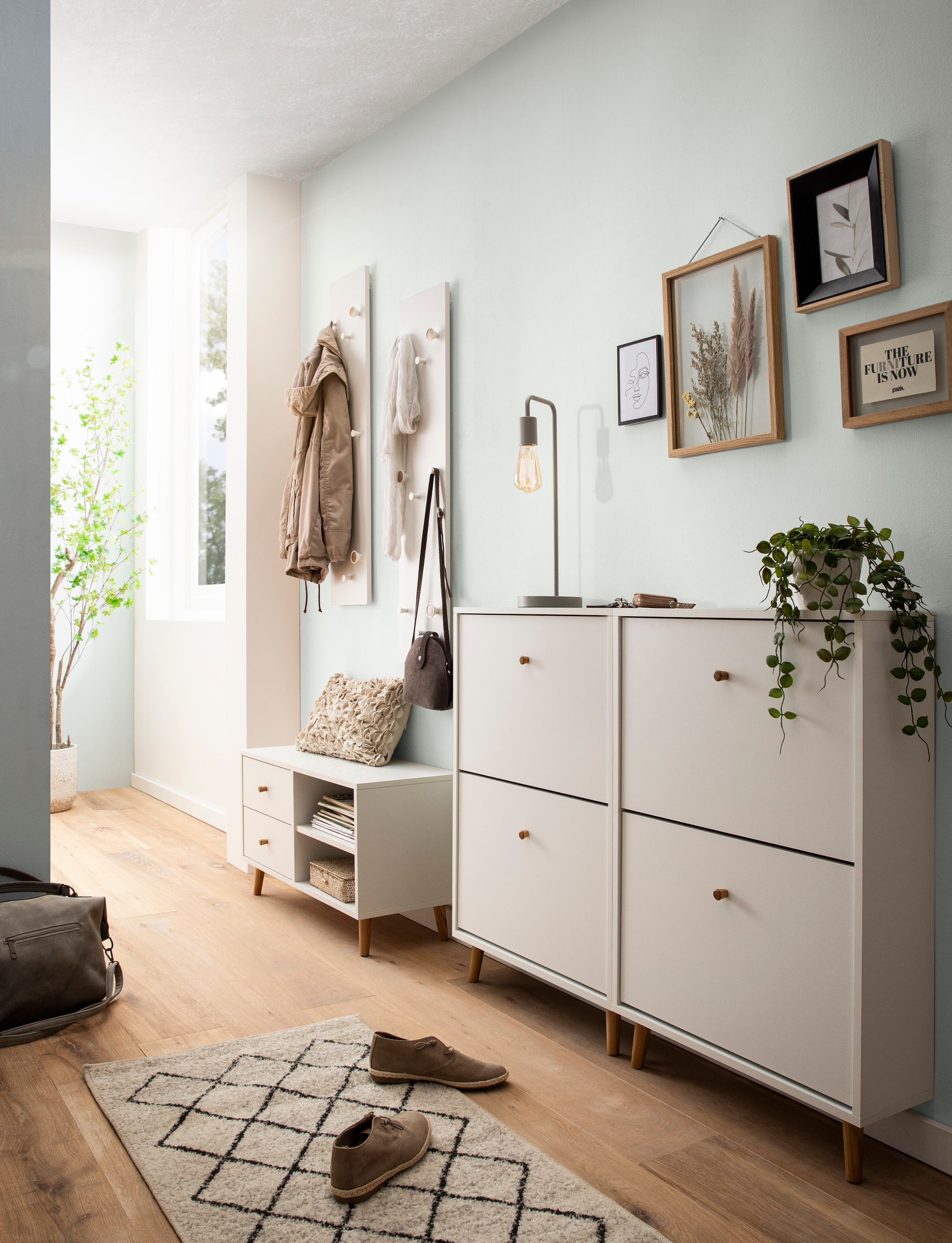 Schildmeyer Schuhschrank »Bjarne, Breite 59 cm« Griffe und Möbelfüsse aus Massivholz