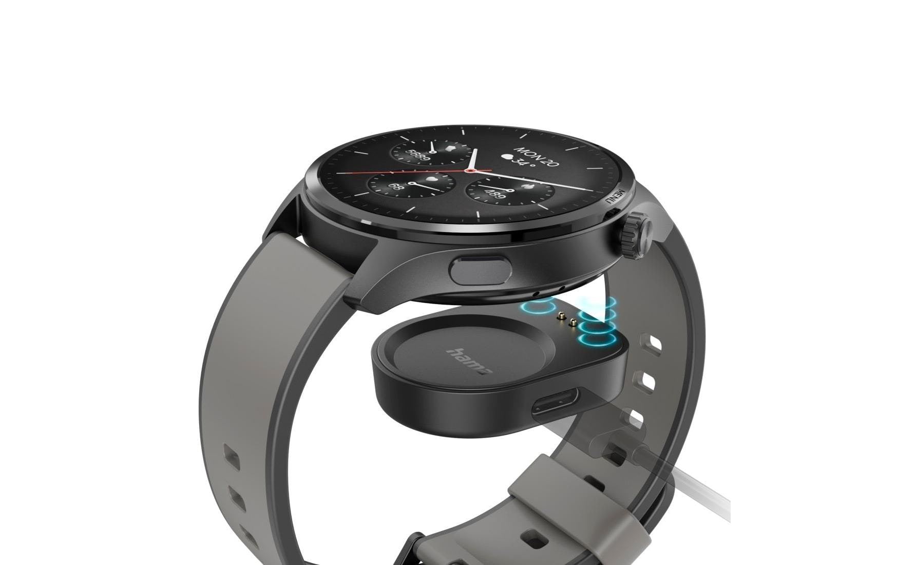 Hama Smartwatch »Smartwatch m. GPS (1,43", Musikspeicher, Telefonfunktion, wasserdicht)«(/ 1,43 ″)