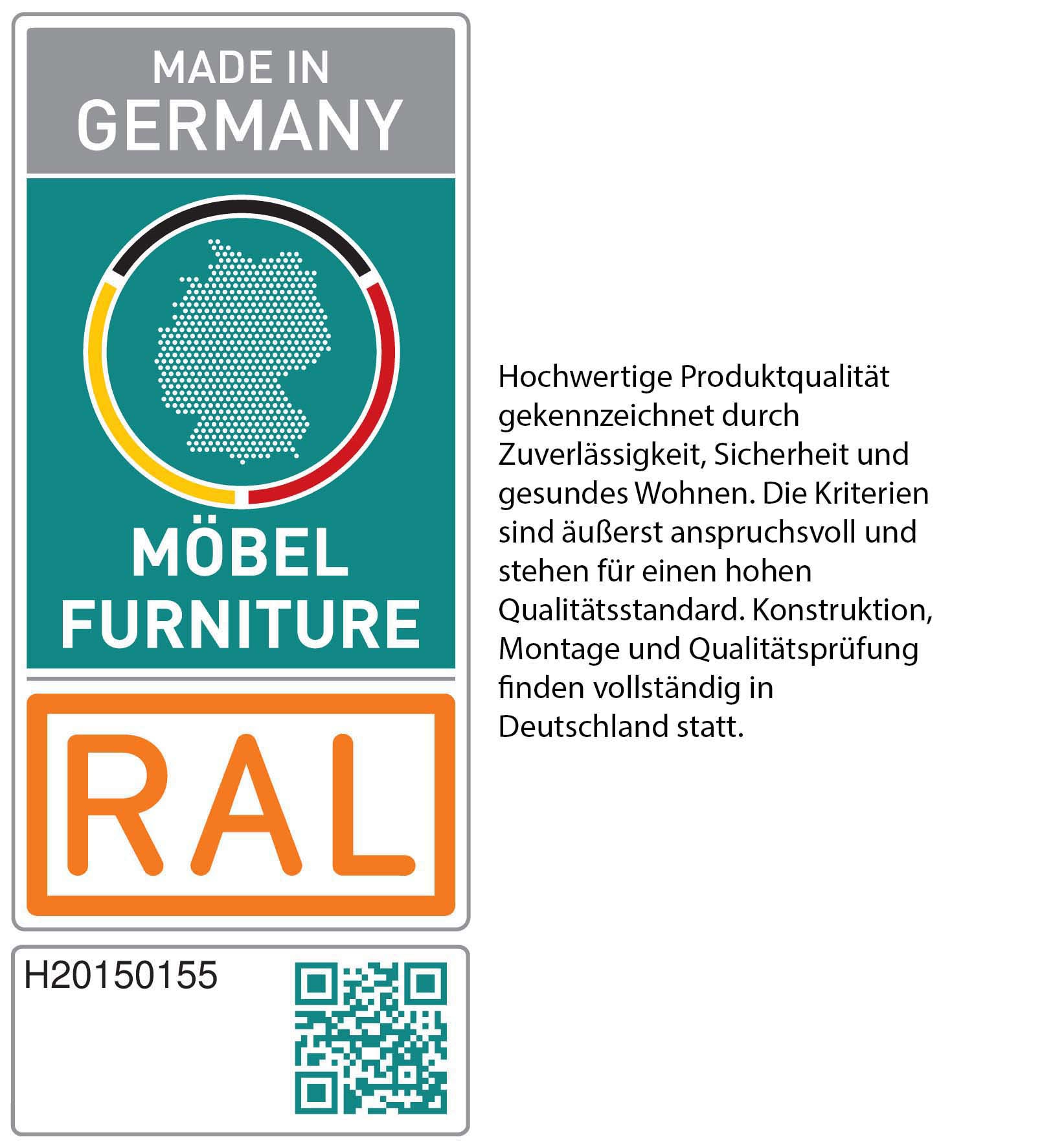 WIEMANN Lit en bois »Cardiff, Bettgestell, Bettrahmen, teilmassiv, mit Polsterkopfteil« Belastbarkeit 110/220 Kg, 4-fache höhenverstellbar, MADE IN GERMANY,  Fussteil aus Massivholz, verschiedene Grössen