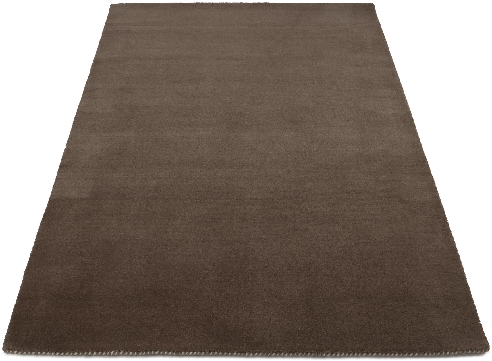 carpetfine Tapis en laine »Gabbeh Lola Uni« Rectangulaire 14 mm Höhe mit natürlichem Pflanzenmaterial von Hand gewebt, auch in Rund