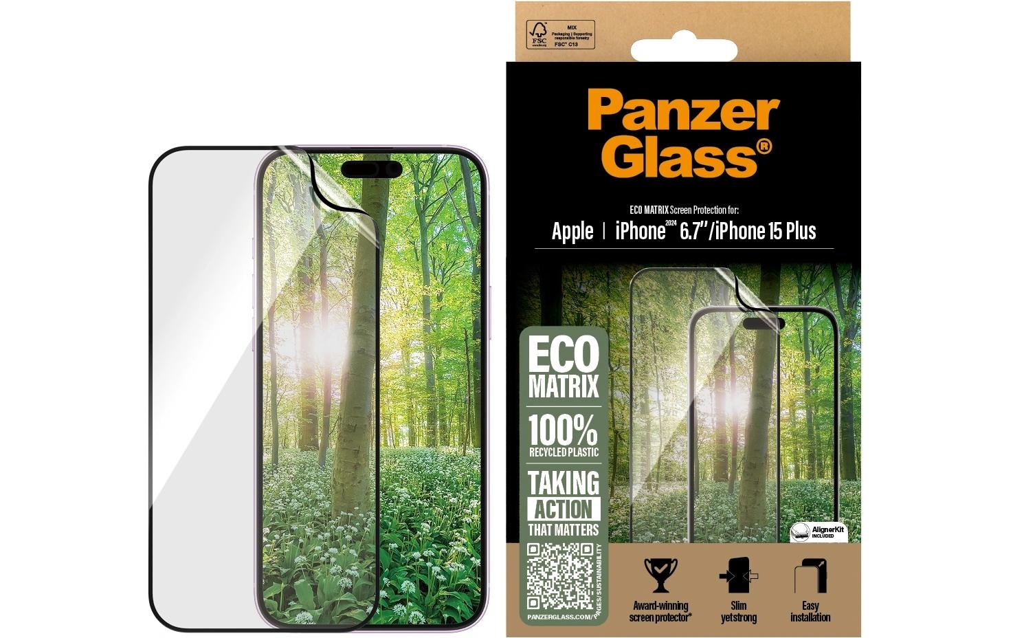 PanzerGlass Verre de protection d'écran »Ultra Wide Fit MATRIX iPhone 16 Plus« für iPhone 16 Plus 1 cuis tlg.