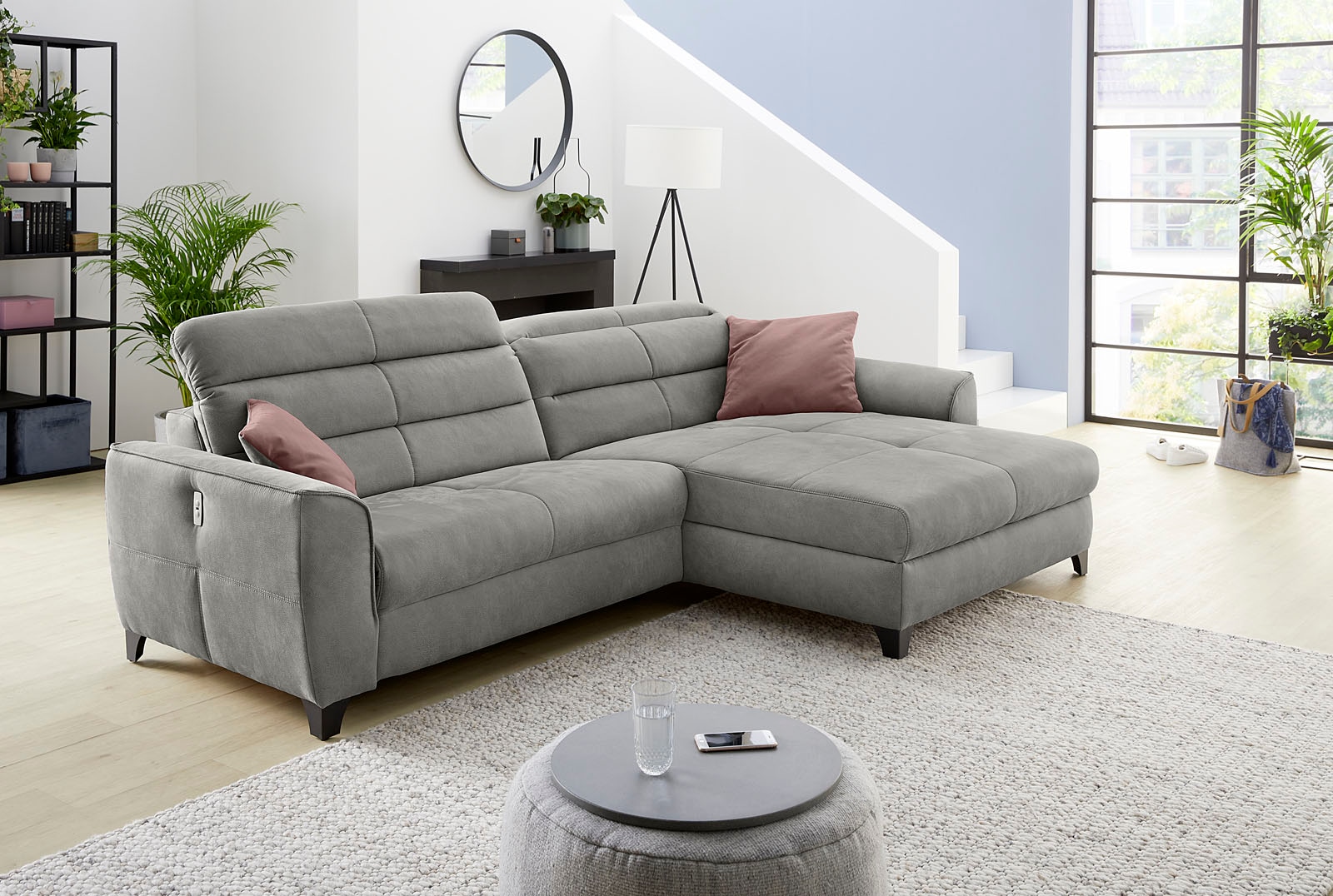 Jockenhöfer Gruppe Ecksofa »Double One L-Form, B: 288 cm, 2x120 cm breite, elektr. Relaxfunktionen« mit 2x 120cm breiten, elektromotorischen Relaxfunktionen