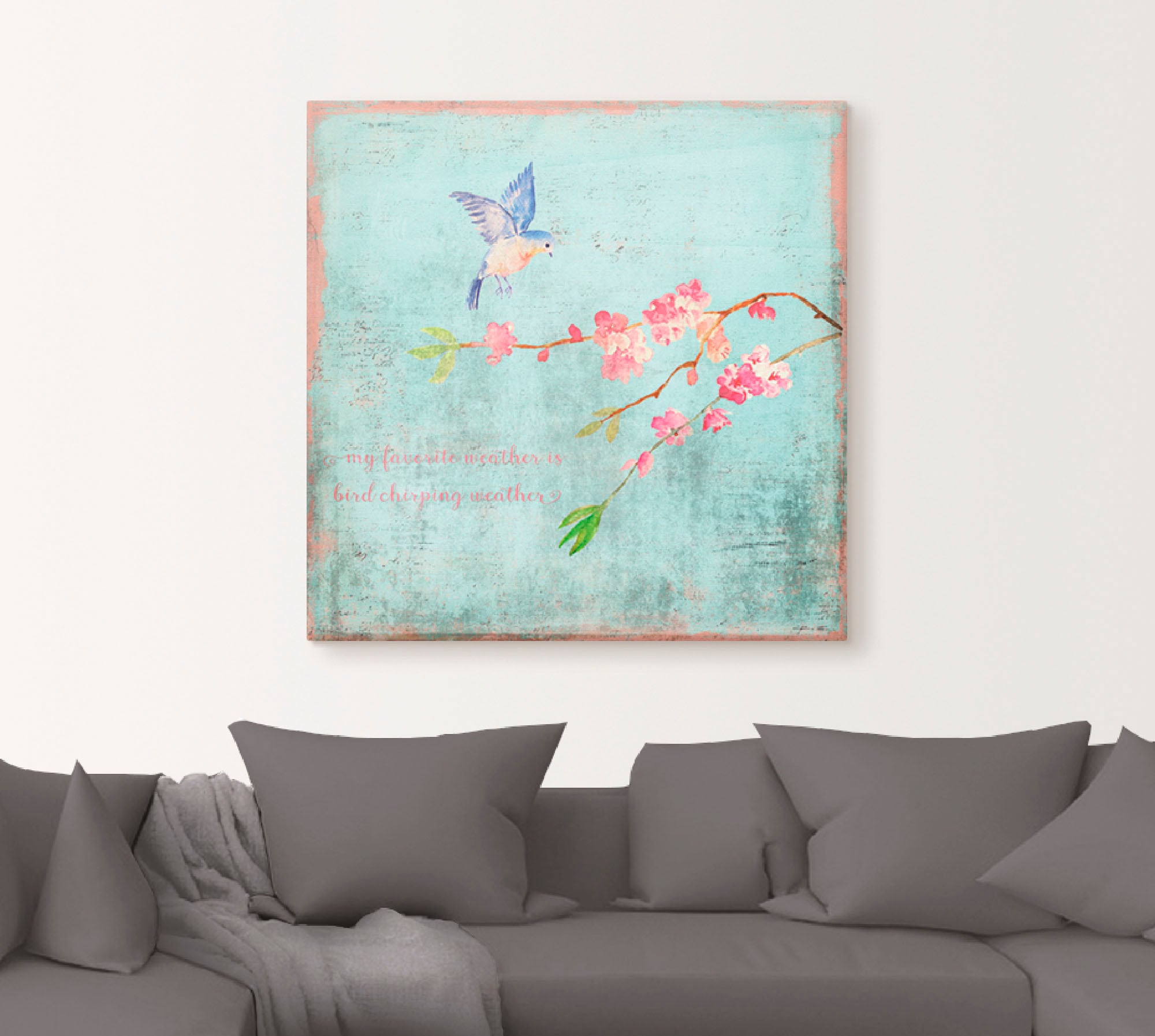 Artland Tableau sur toile »Vogelgezwitscherwetter« 1 cuis tlg. auf Holzrahmen gespannt