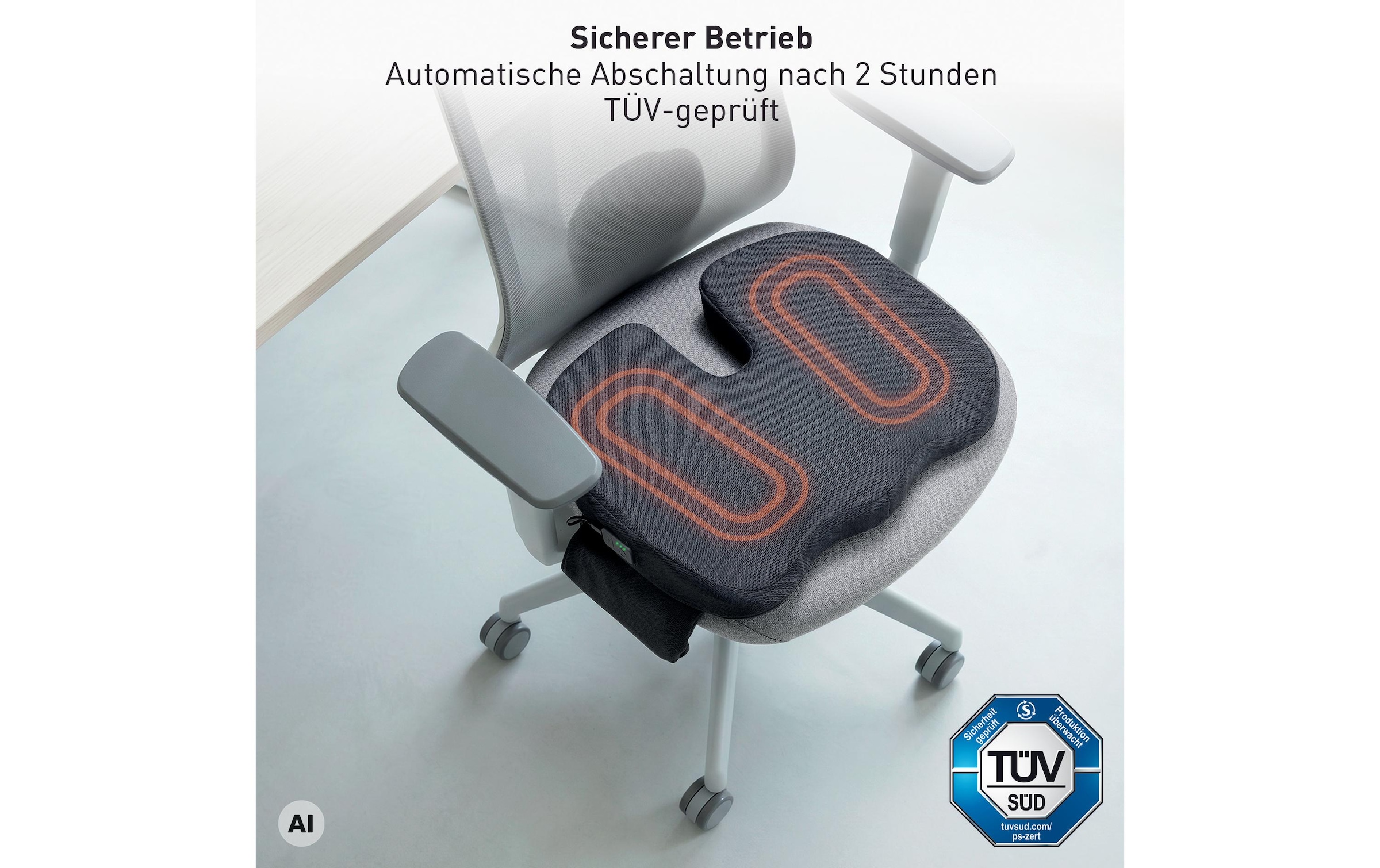 LEITZ Coussin chauffant pour siège »Leitz iComfi Beheizbares Ergo Sitzkissen «