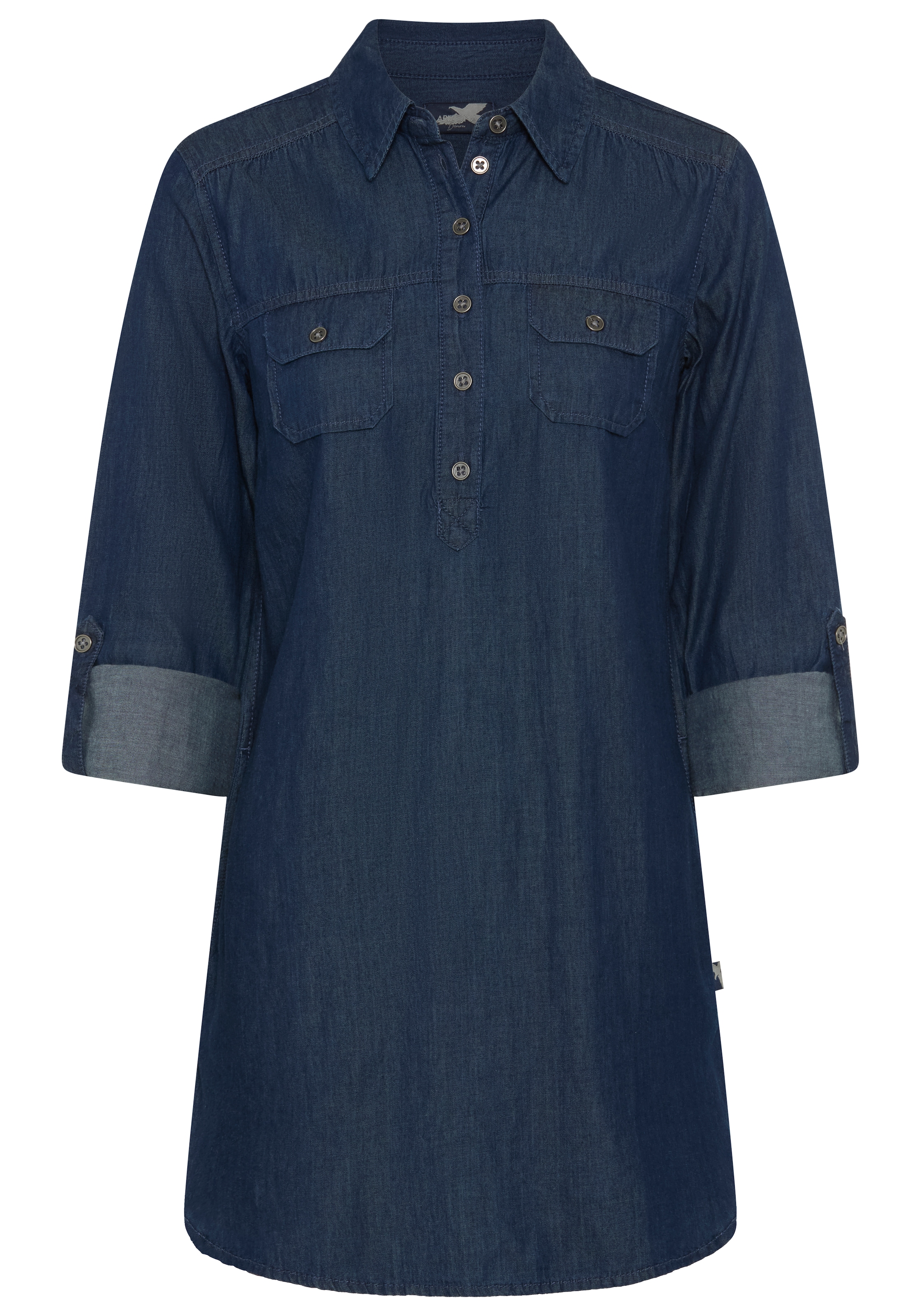 Arizona Blouse en jean »Krempelärmel mit Riegel« style tunique