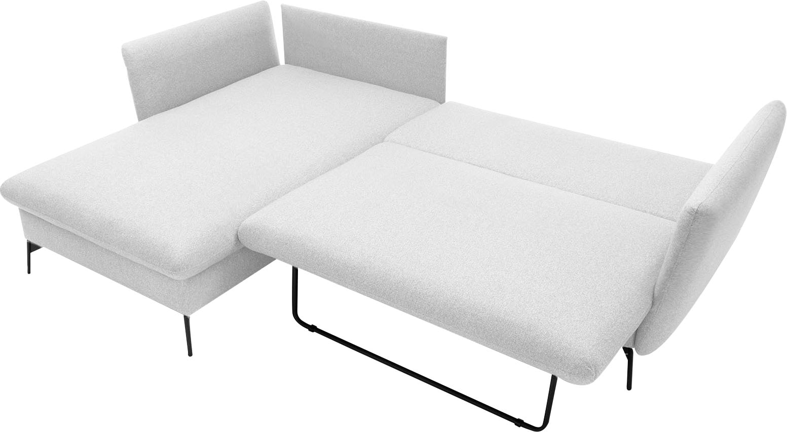GOODproduct Canapé d'angle »LIVORNO,258 cm, L-Form,« Schlaffunktion u. Bettkasten (139/224cm), Samt, Struktur, Webstoff