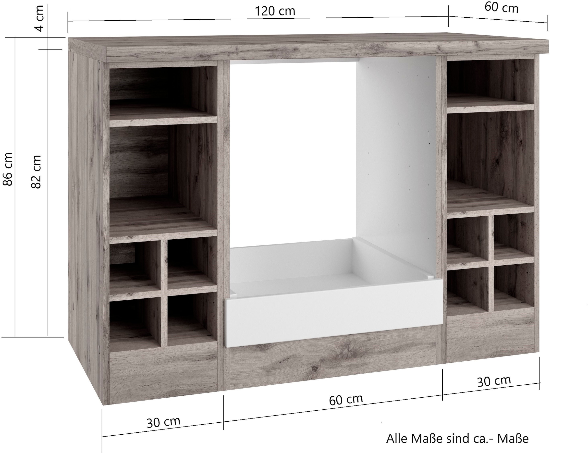 KOCHSTATION Armoire encastrée pour cuisinière »KS-Lana« largeur 120 cm