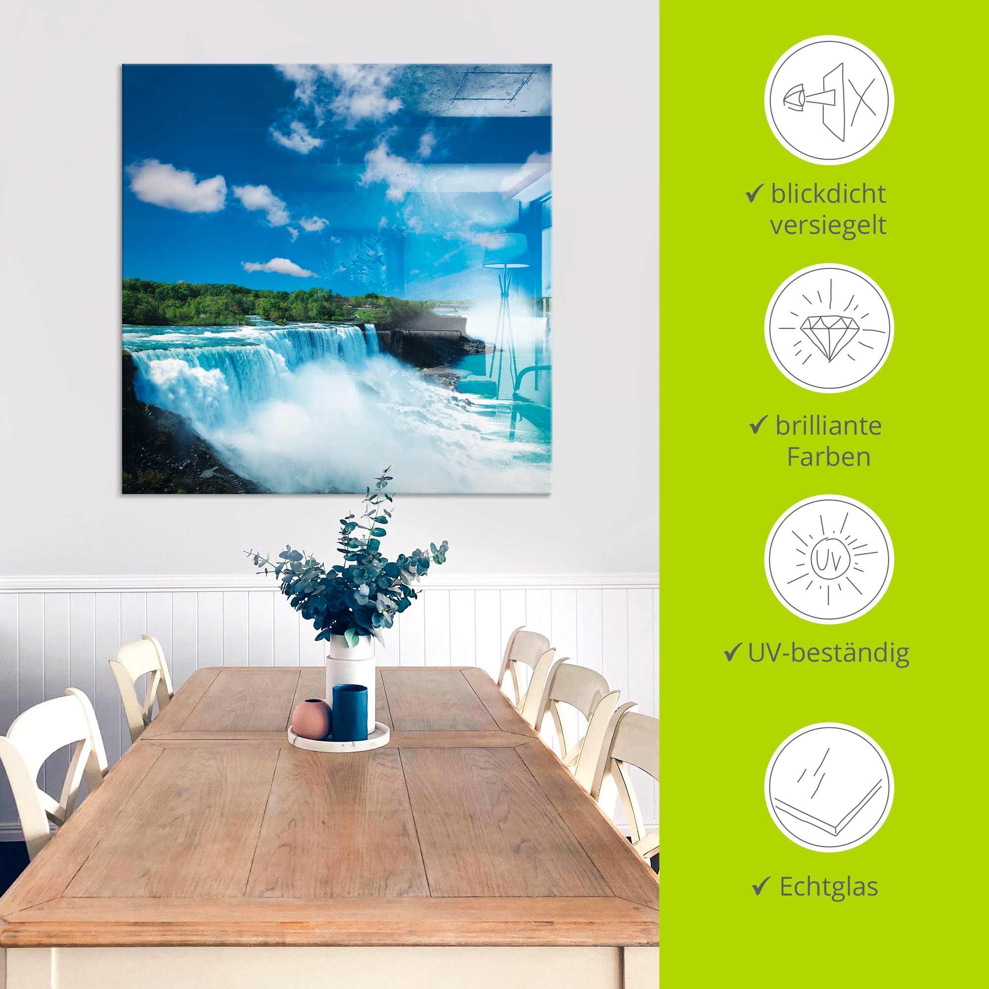 Artland Glasbild »Niagara« Gewässer 1 Stk. tlg. in verschiedenen Grössen