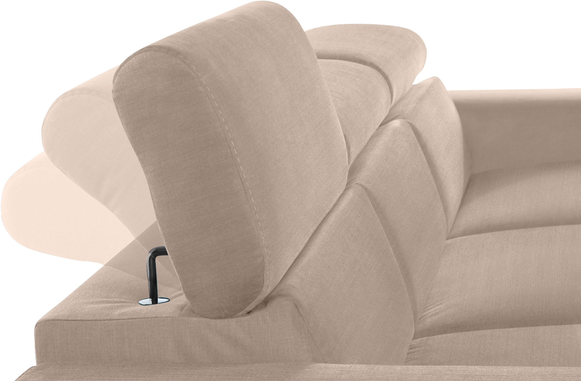 COTTA Ensemble rembourré »Morven L-Form« Set,  Set bestehend aus: Ecksofa mit Kopfteilverstellung & Hocker