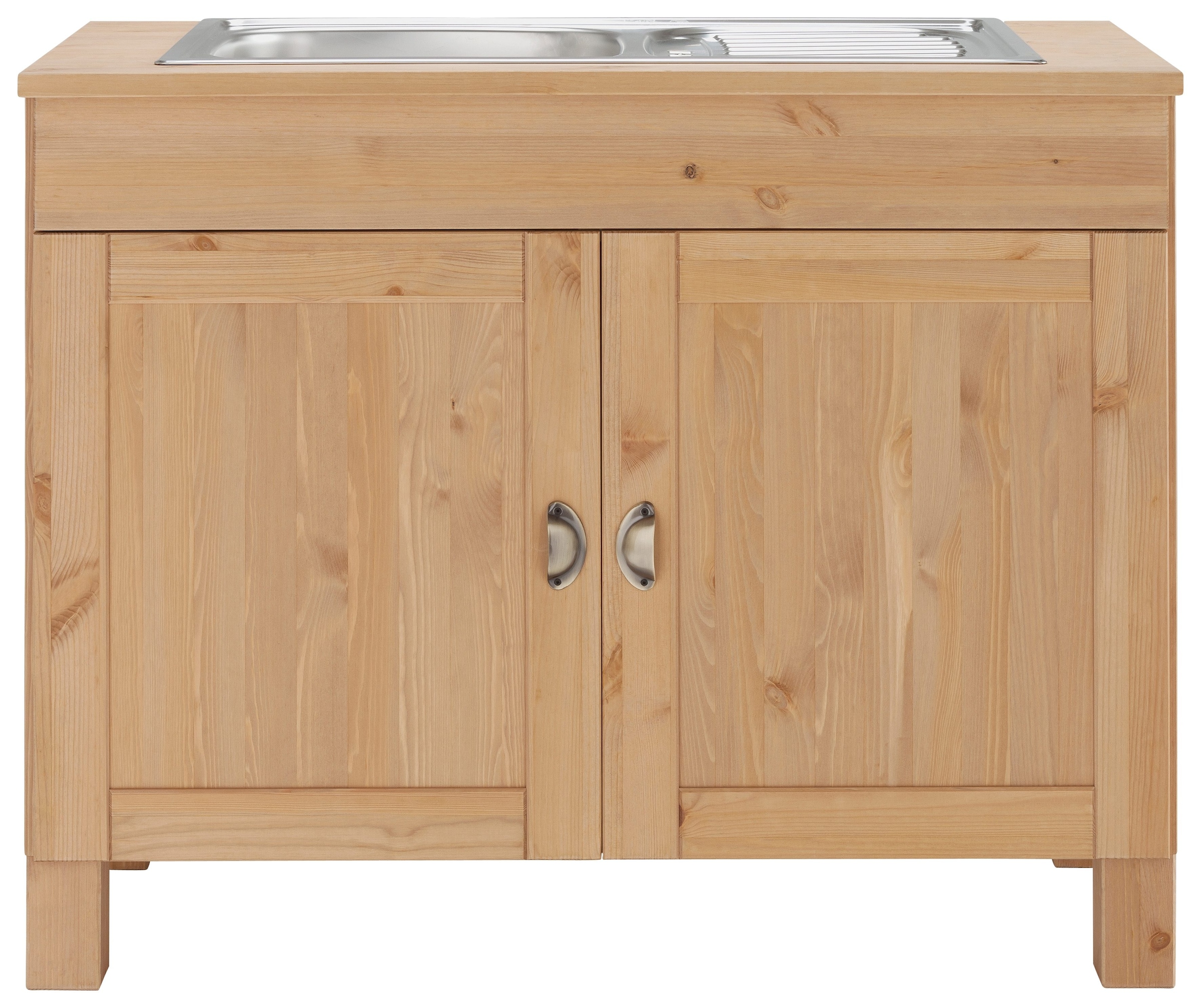 Home affaire Spülenschrank »Oslo« 100 cm breit, in 2 Tiefen, inklusive Einbauspüle aus Edelstahl