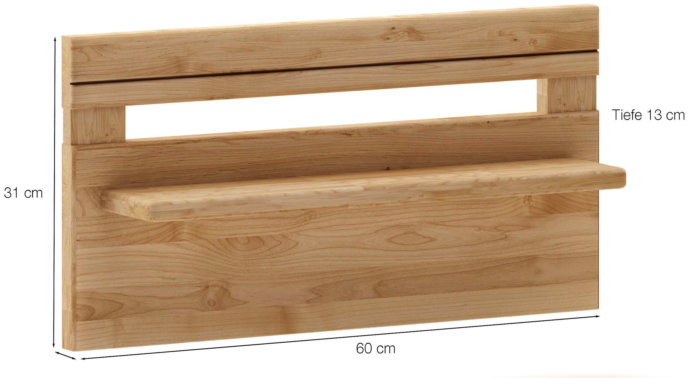 WIEMANN Rehausse d'armoire »Lausanne, Paneel mit Ablage, Massivholz Erle« Set, 2er-Set, 60 x 31 x 13 cm (B/H/T), MADE IN GERMANY, 2 cuis tlg.