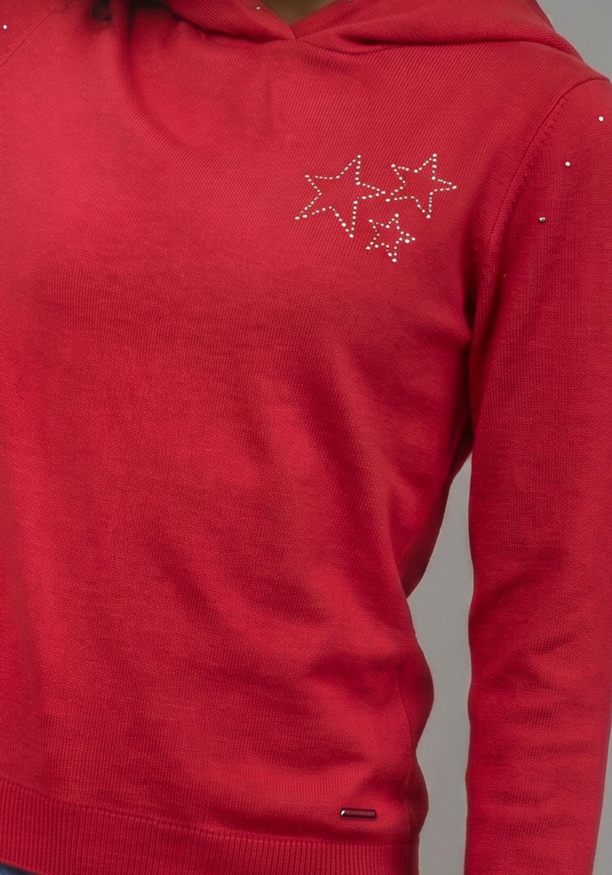 Bruno Banani Sweat à capuche »Hoodie mit Nieten-Details an Kapuze und Sternen im Nietendesign«, Sweatshirt avec décoration cloutée, en tissu doux gratté
