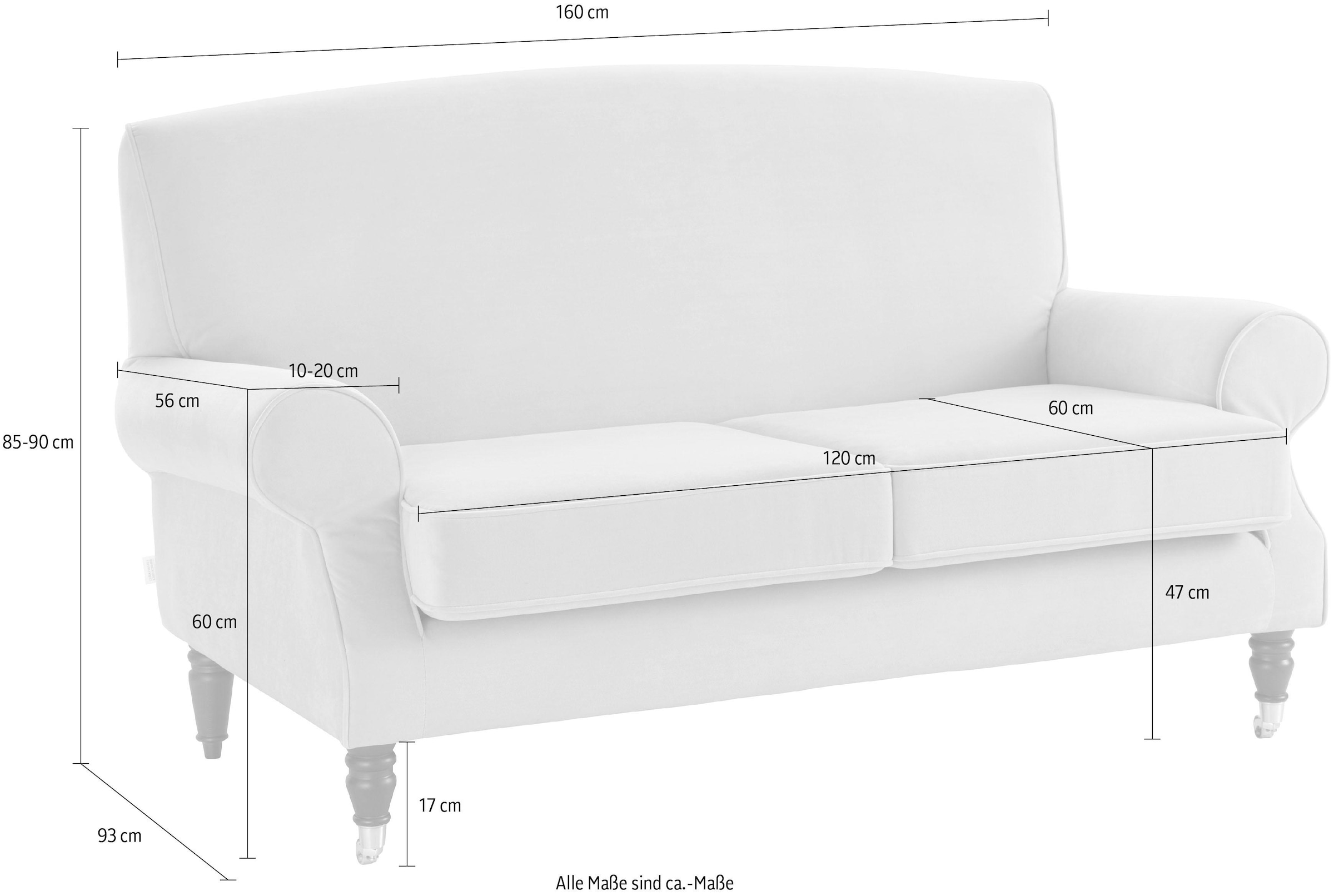 Home affaire 2-Sitzer »Rennes« in Samtoptik oder Baumwoll-Mix