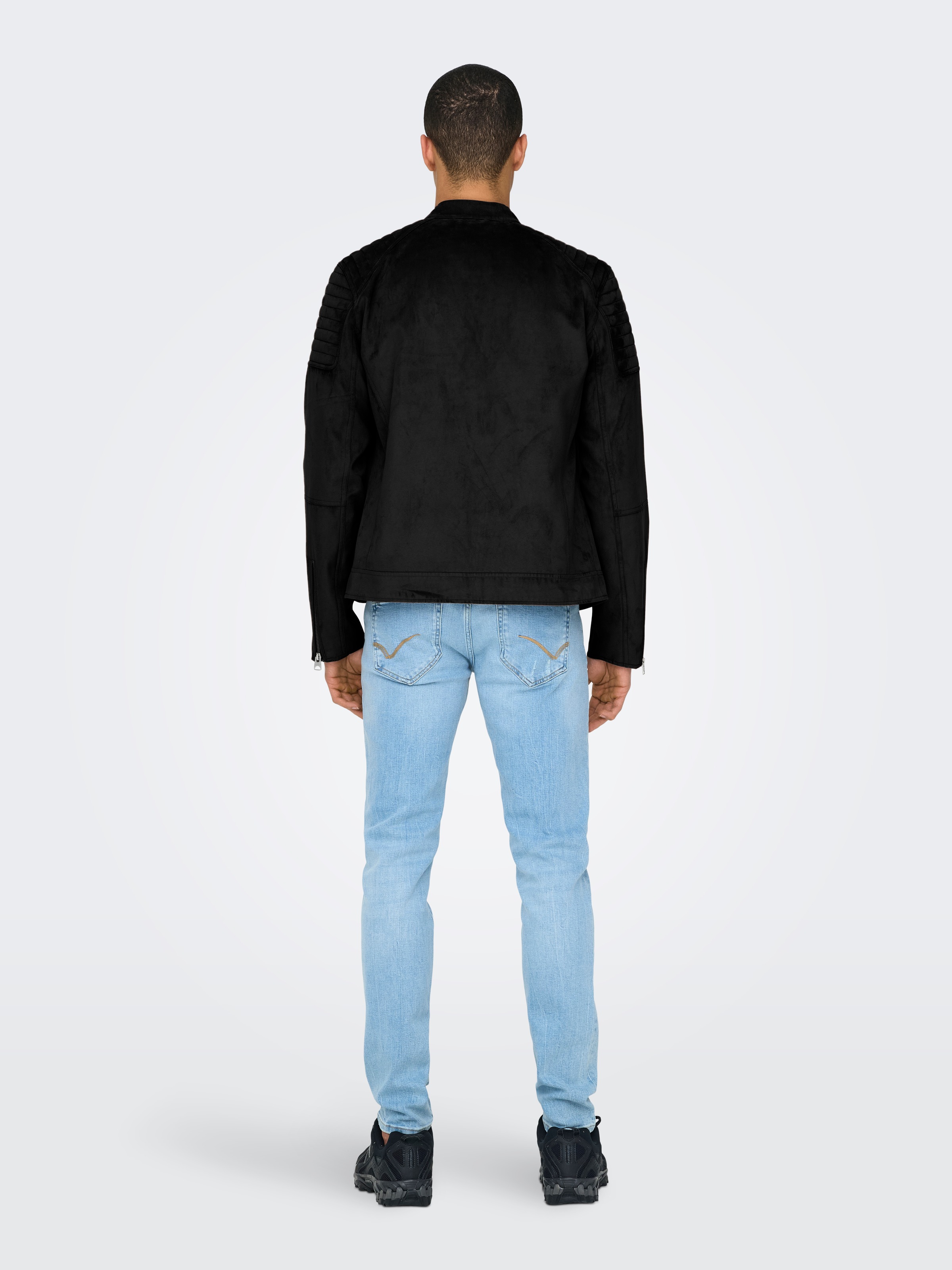 ONLY & SONS Lederimitatjacke »ONSGUS FAUX SUEDE RACER JACKET OTW NOOS« ohne Kapuze