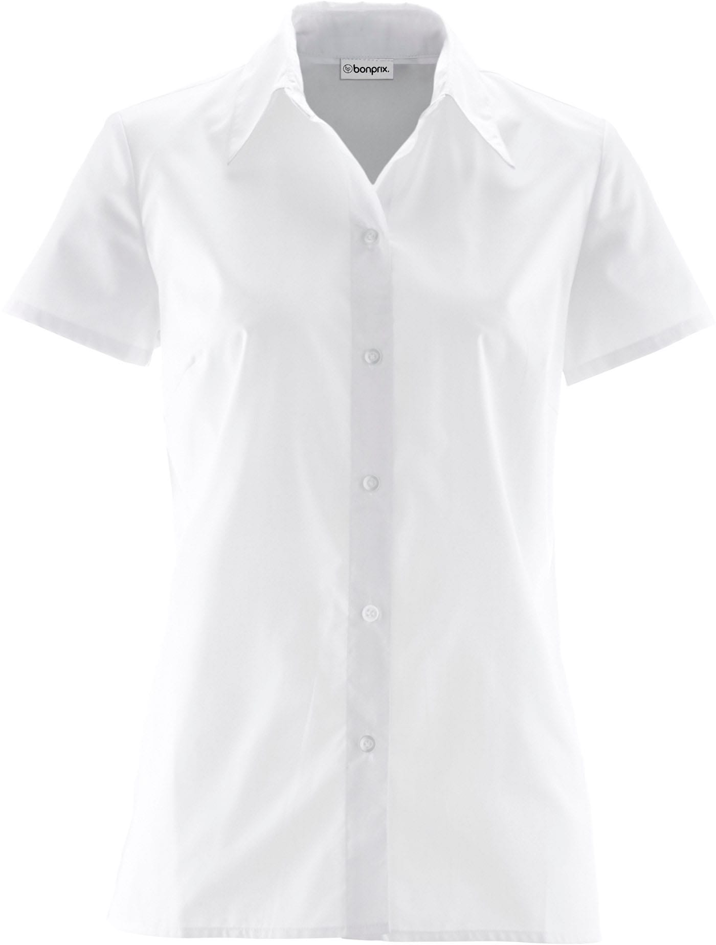 bonprix Blouse à manches courtes Regular Fit, eleganter Stil, Hemdblusenkragen