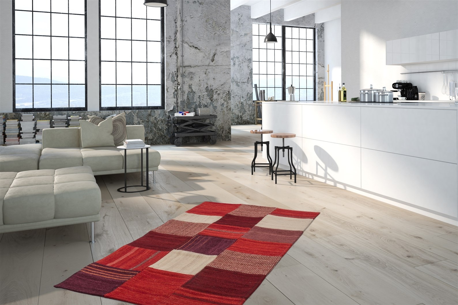 Kayoom Teppich »Radical 230« rechteckig 15 mm Höhe Handgewebter Jacquard-Kilim, hochwertige Materialmischung