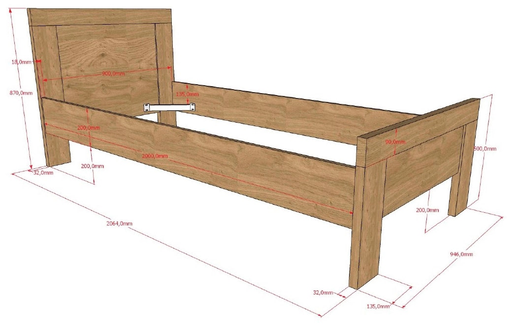 Vipack Set de chambre d'adolescent »SAM - Bett, Nachtkonsole, Kleiderschrank 3-trg., gradliniges Design« Tiroirs sur coulisses métalliques, armoire 3 portes avec beaucoup de rangement, 3 pièces tlg.