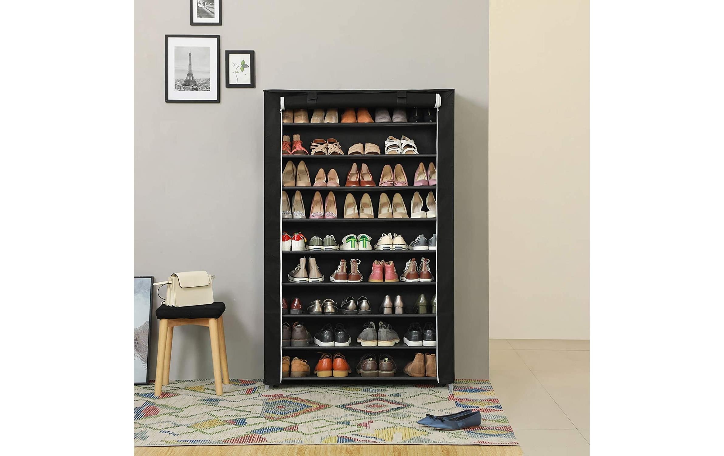 SONGMICS Schuhschrank »100 x 28 x 162 cm, Schwarz«