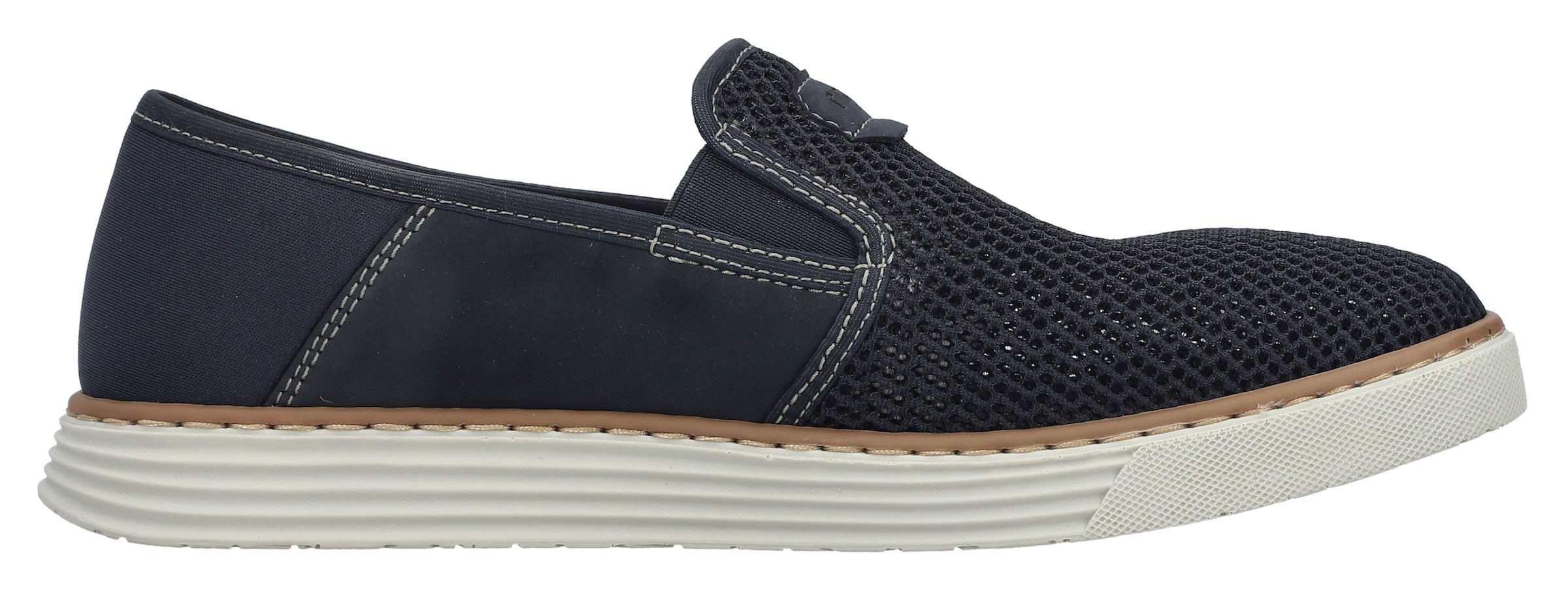 Rieker Slipper  Espadrilles, Sommerschuh mit kontrastfarbenen Ziernähten