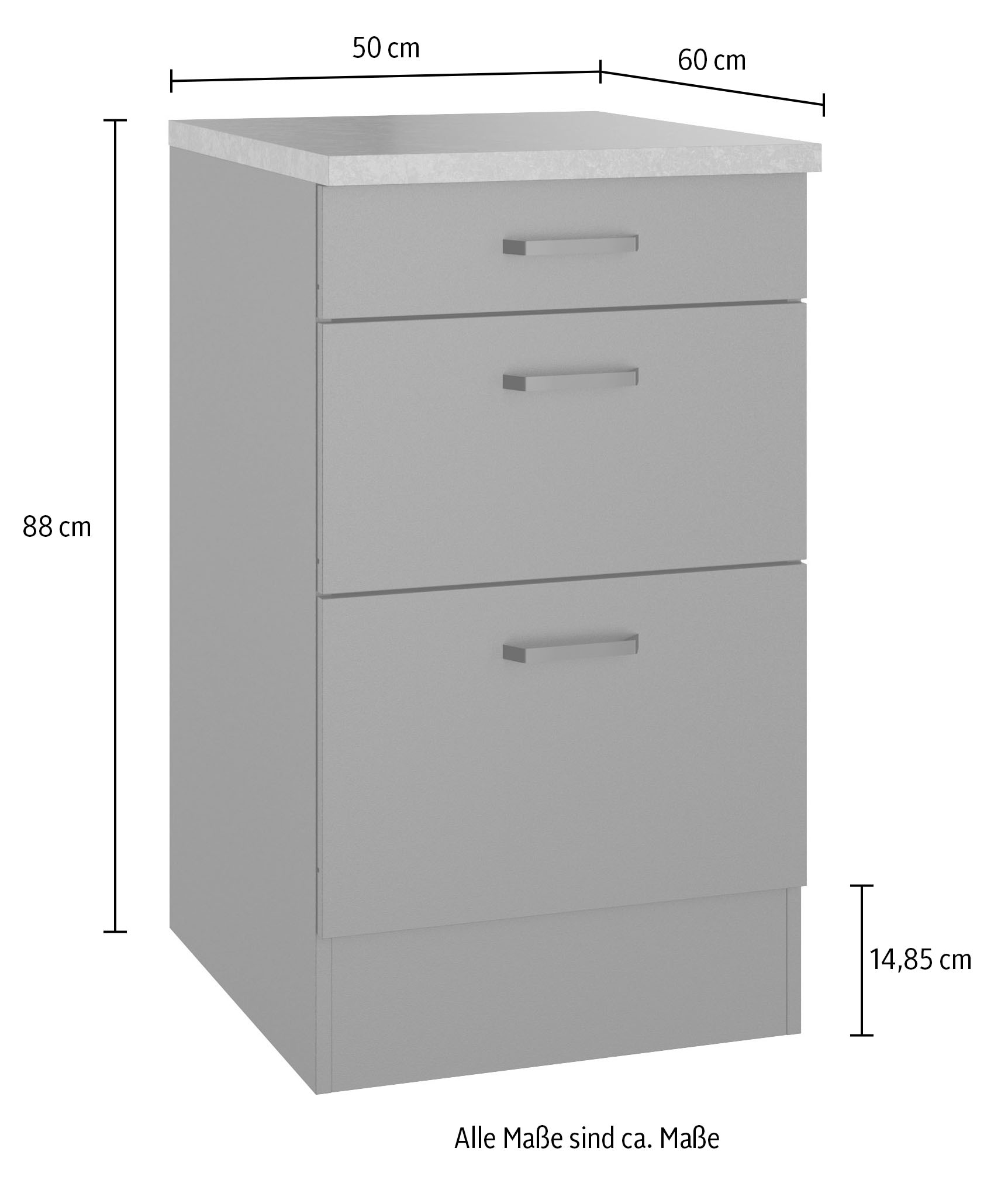 OPTIFIT Armoire basse »OPTImulti« Breite 50 cm, Tiefe 60 cm, mit 1 Schubkasten, 2 Auszügen