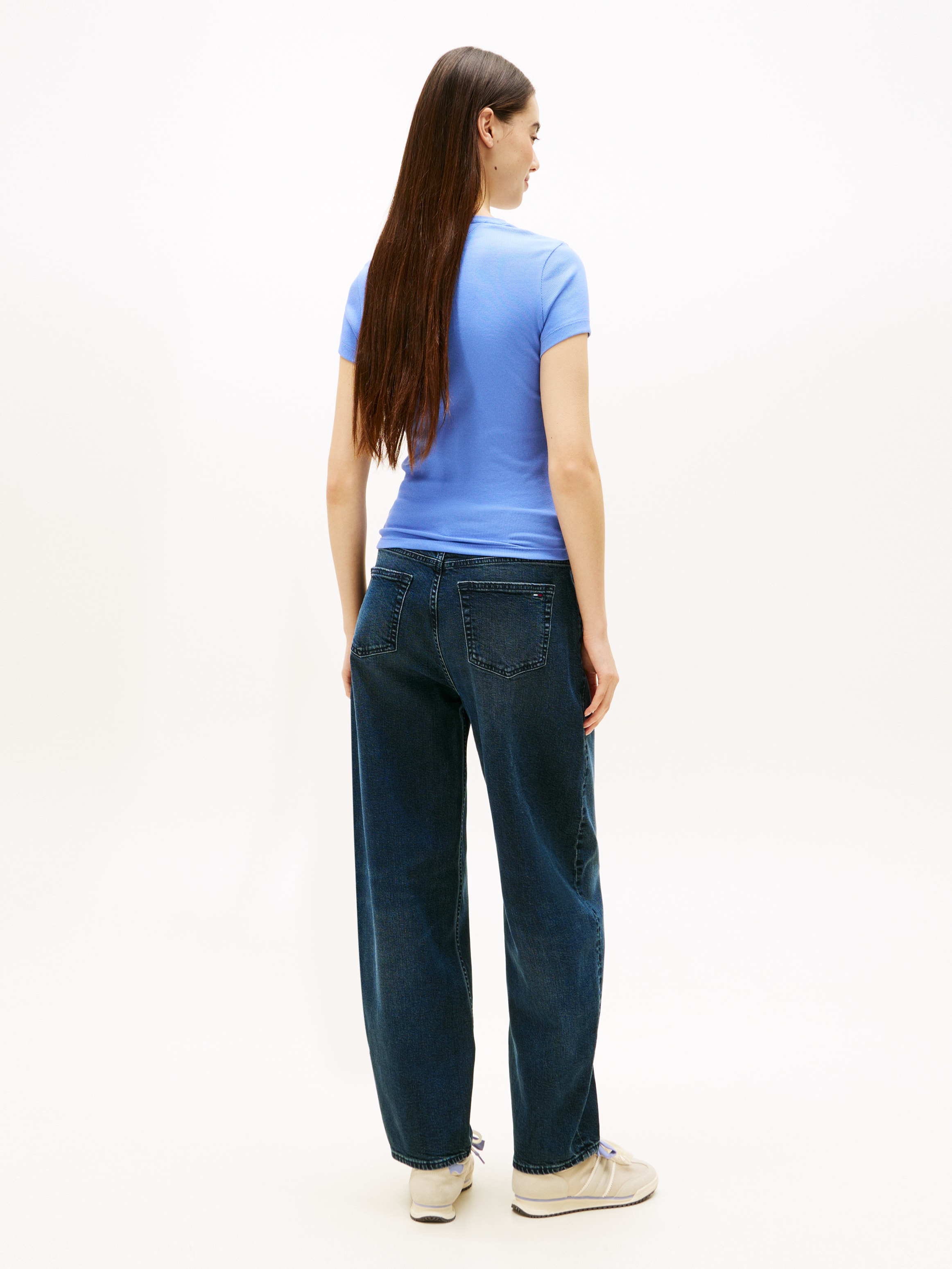 Tommy Jeans Kurzarmshirt »TJW SLIM TOMMY 85 RIB SS TEE« in gerippter Struktur