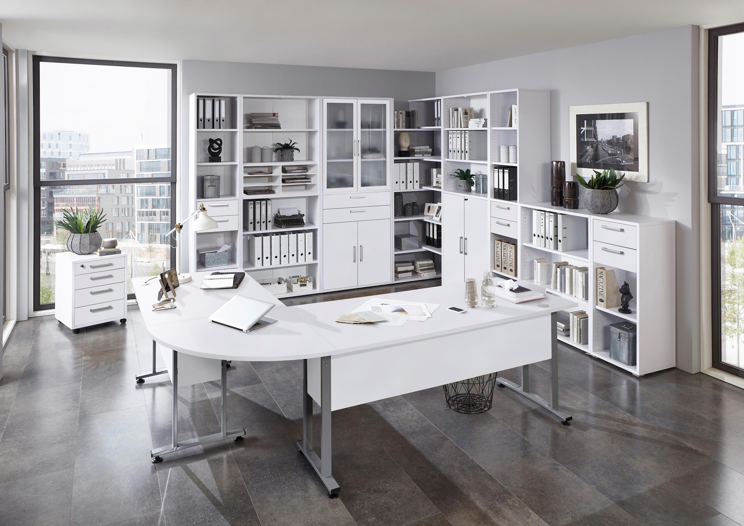 FMD Étagère à dossiers »Calvi« in 2 Höhen, viel Staur., verstellb. Böden, erweiterbar, Breite: 89 cm